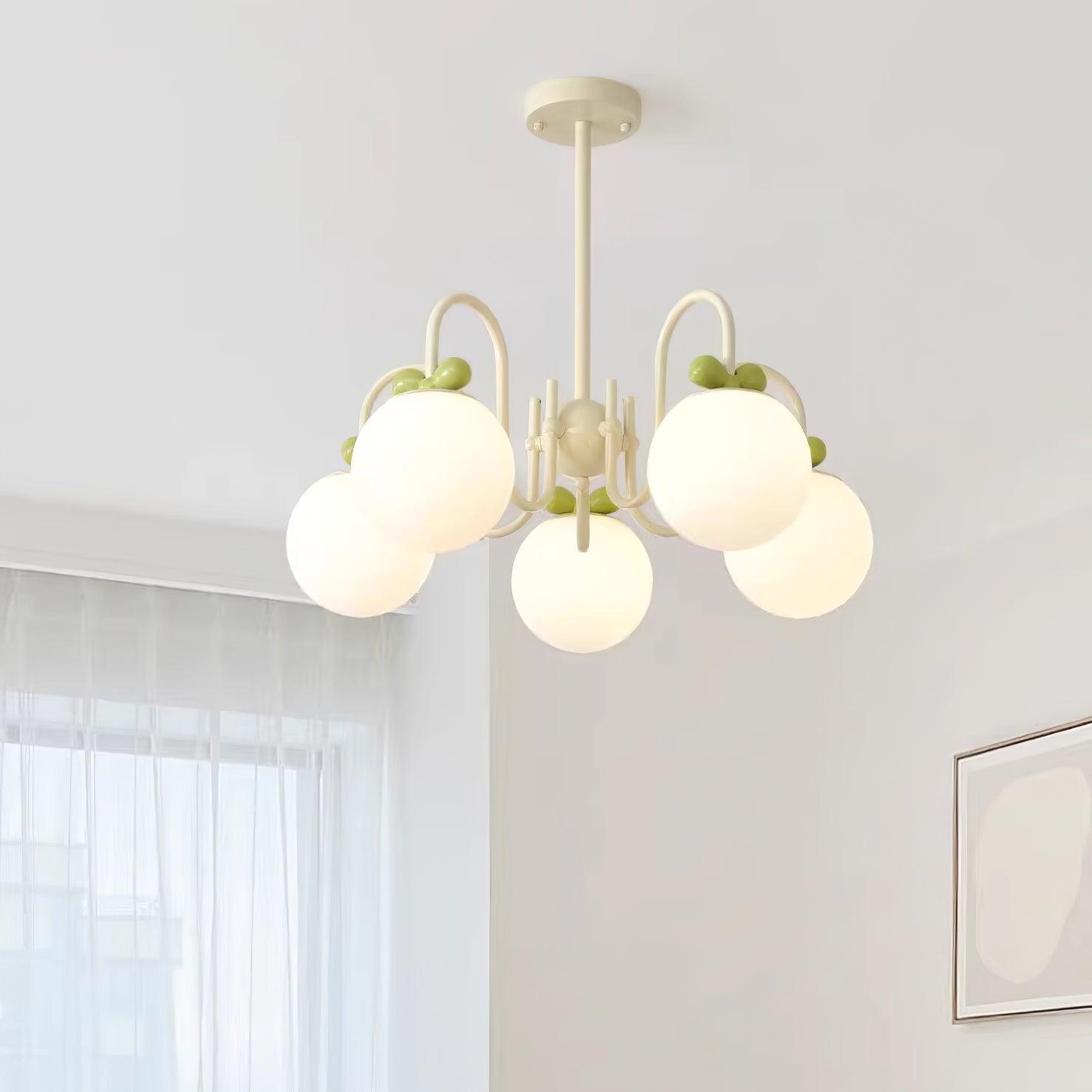 Cherry Lustre Globe Dépoli Branches Crème - Neutralighting