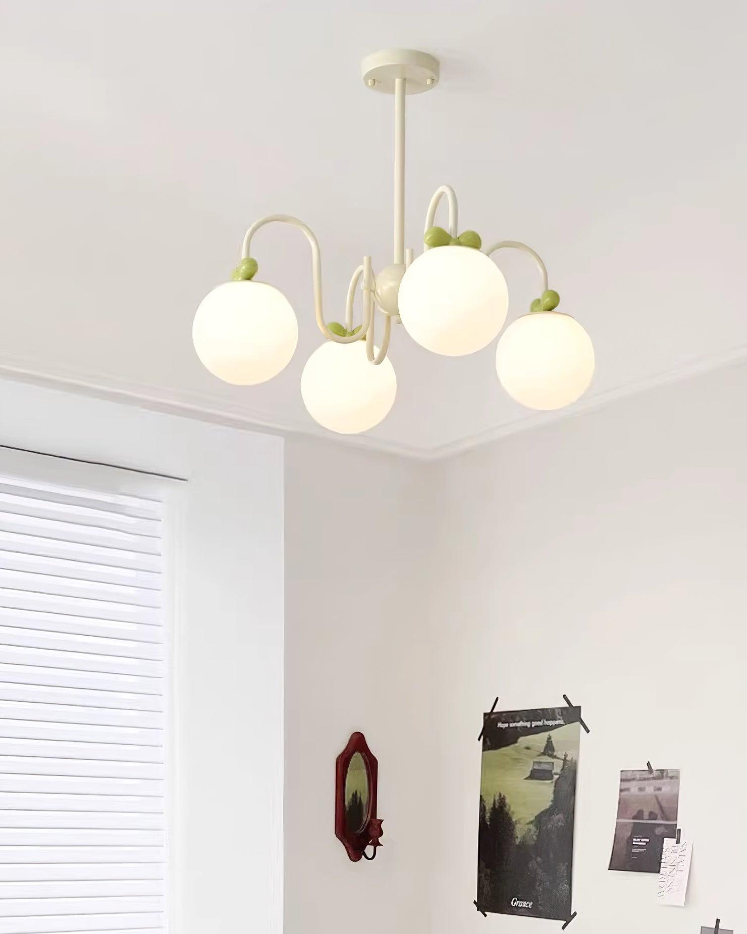 Cherry Lustre Globe Dépoli Branches Crème - Neutralighting