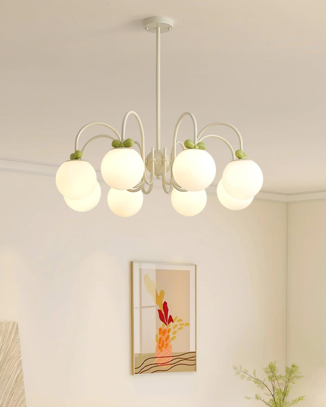 Cherry Lustre Globe Dépoli Branches Crème - Neutralighting