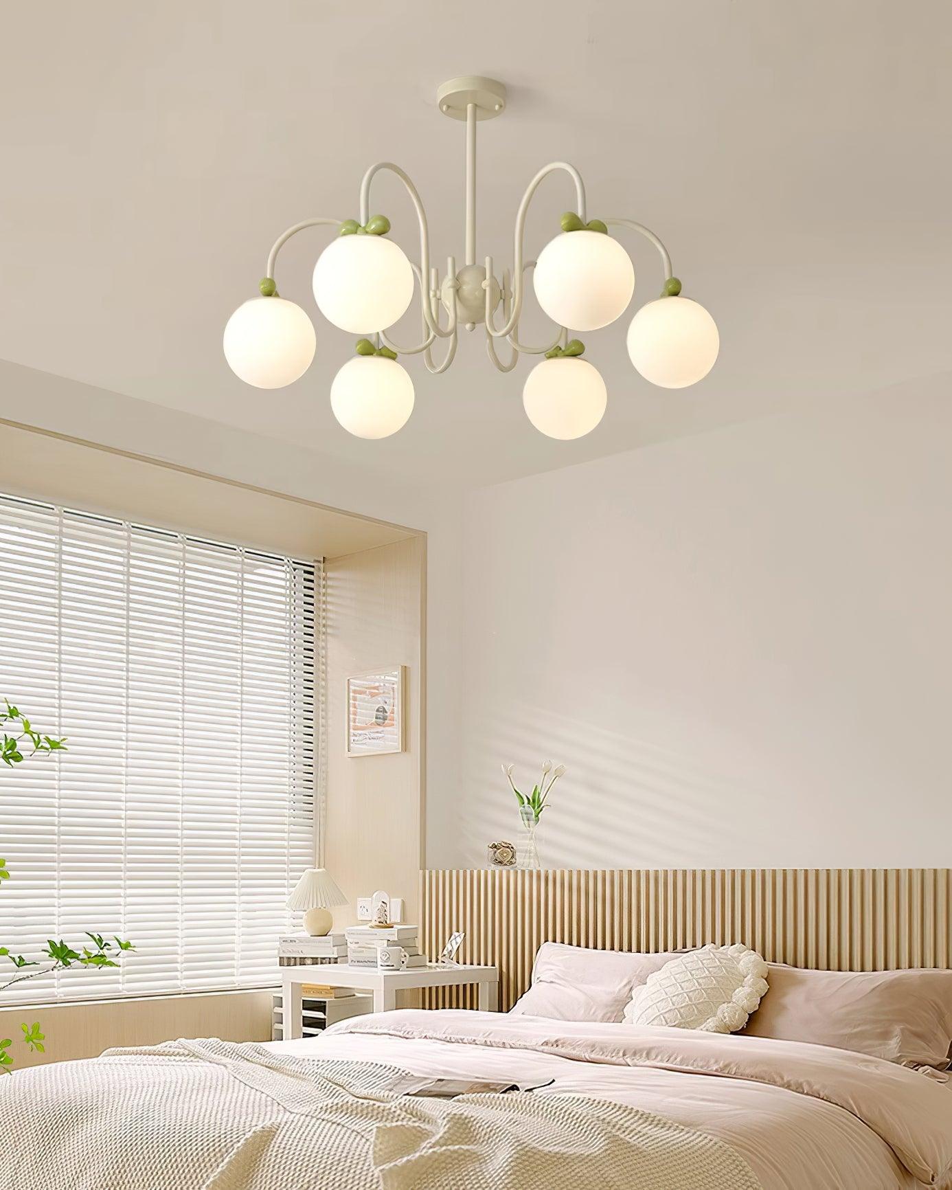 Cherry Lustre Globe Dépoli Branches Crème - Neutralighting