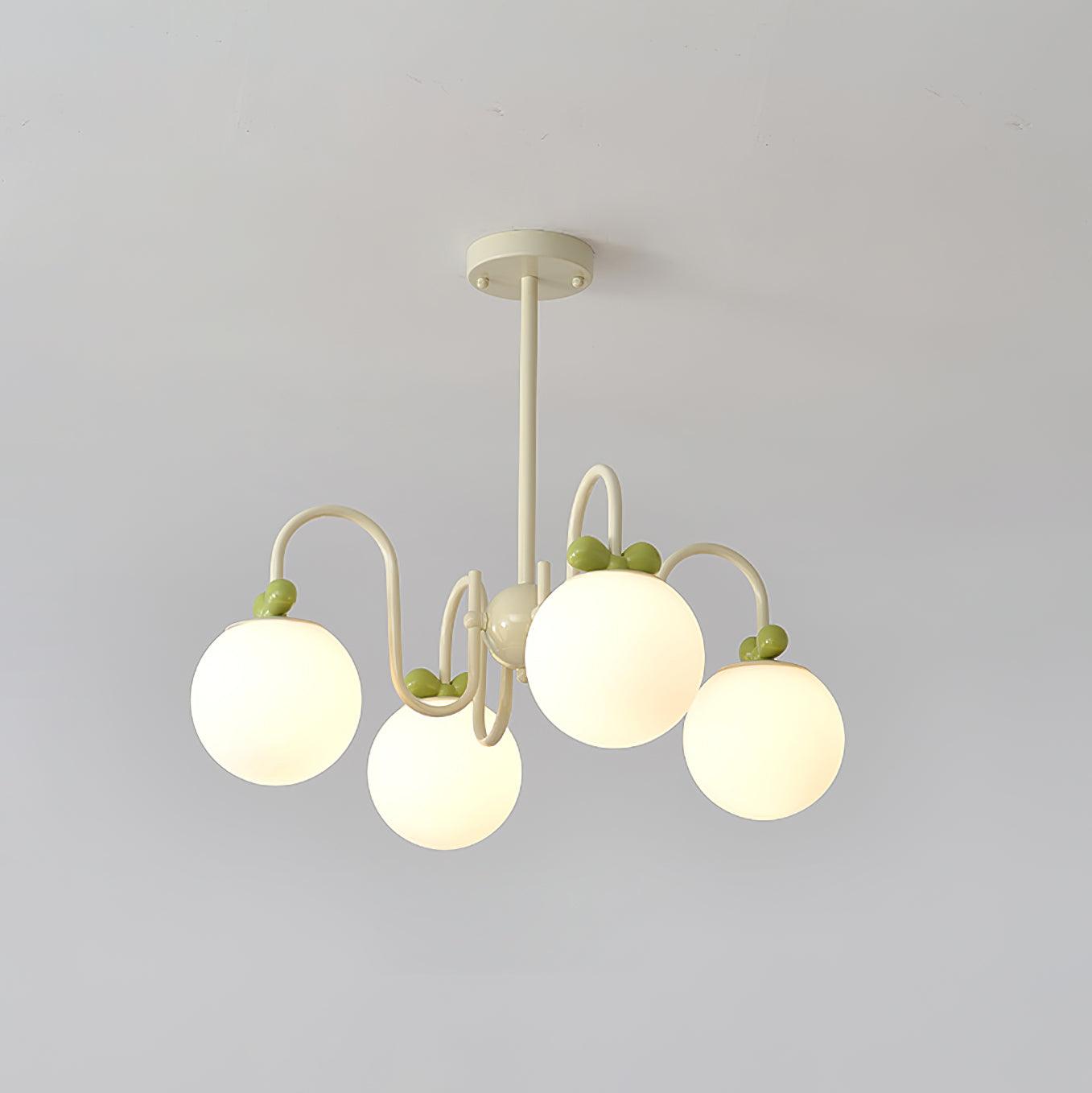 Cherry Lustre Globe Dépoli Branches Crème - Neutralighting