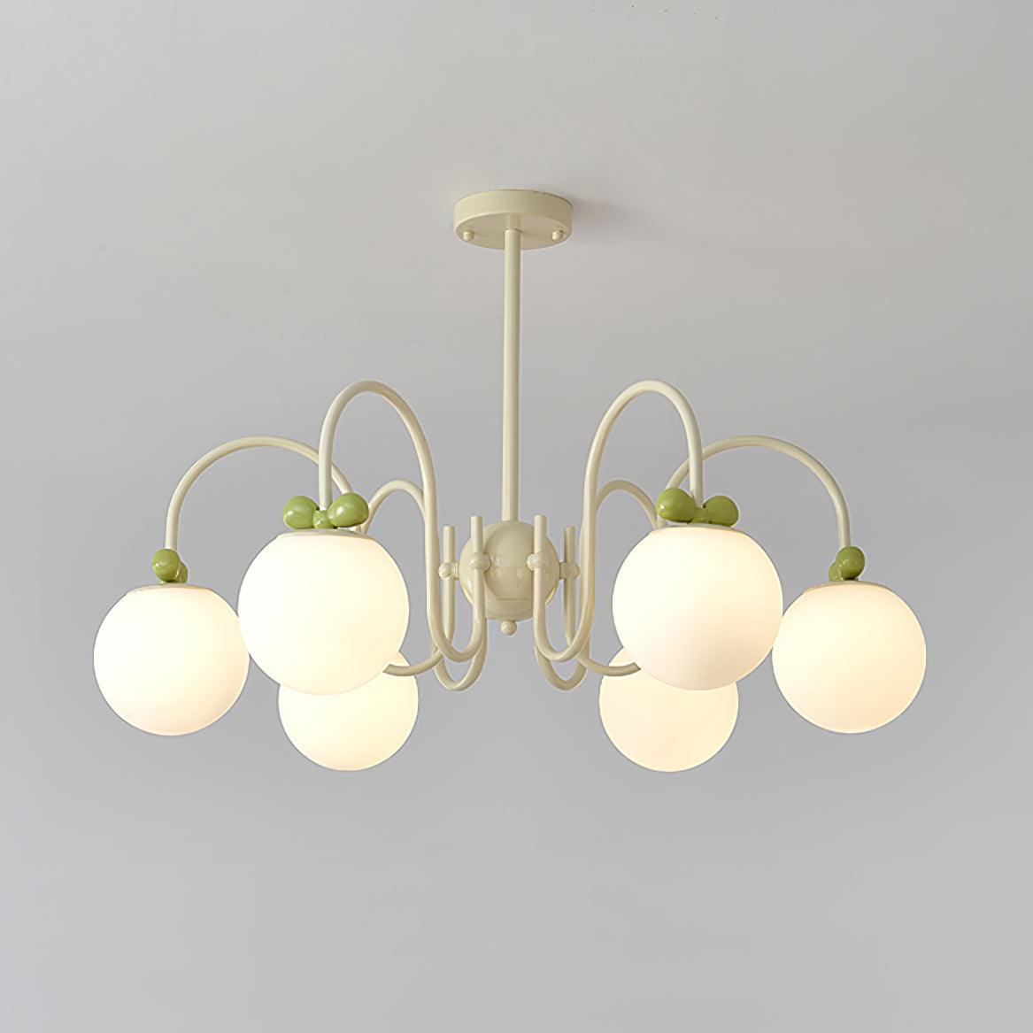 Cherry Lustre Globe Dépoli Branches Crème - Neutralighting