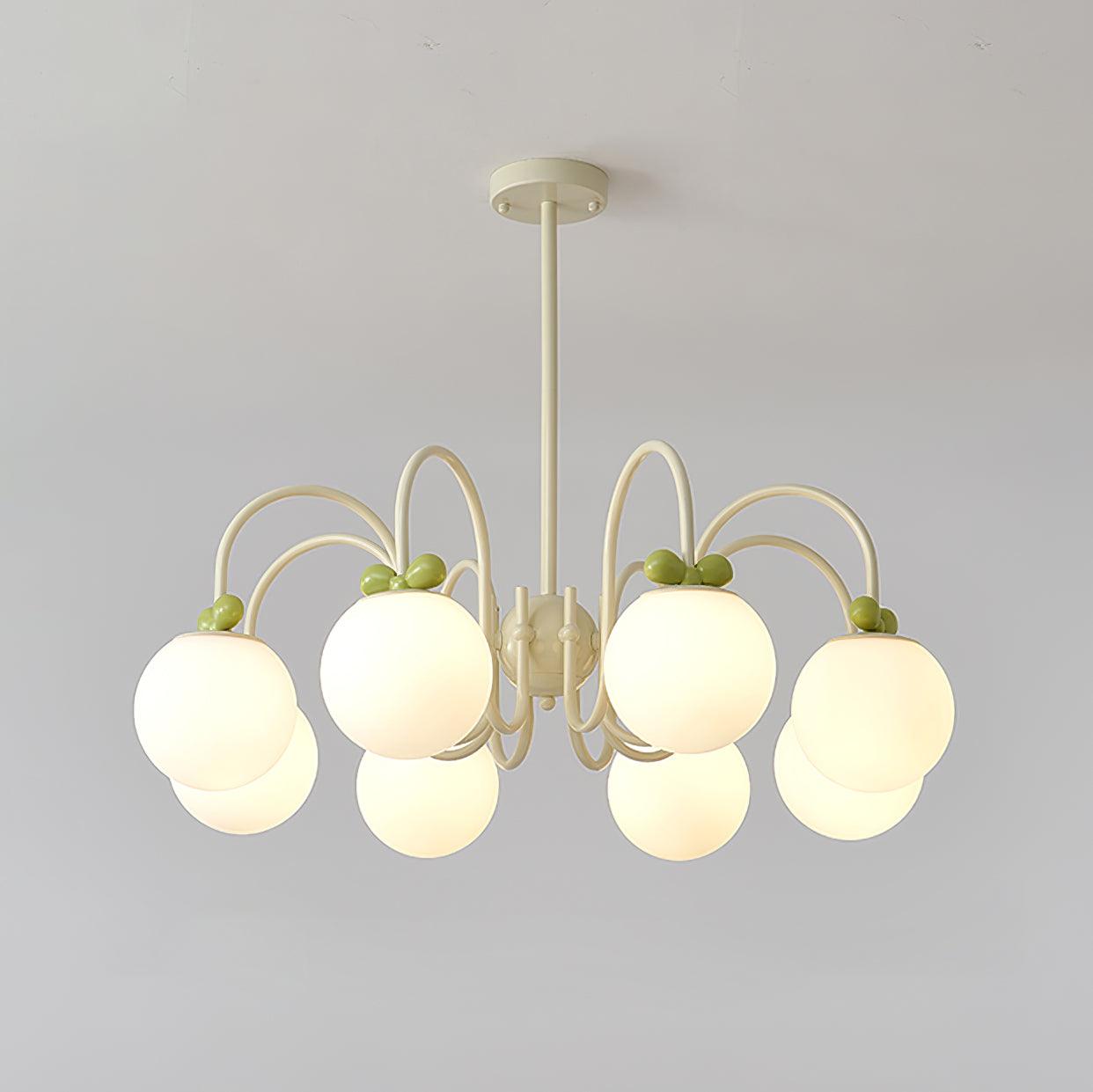 Cherry Lustre Globe Dépoli Branches Crème - Neutralighting