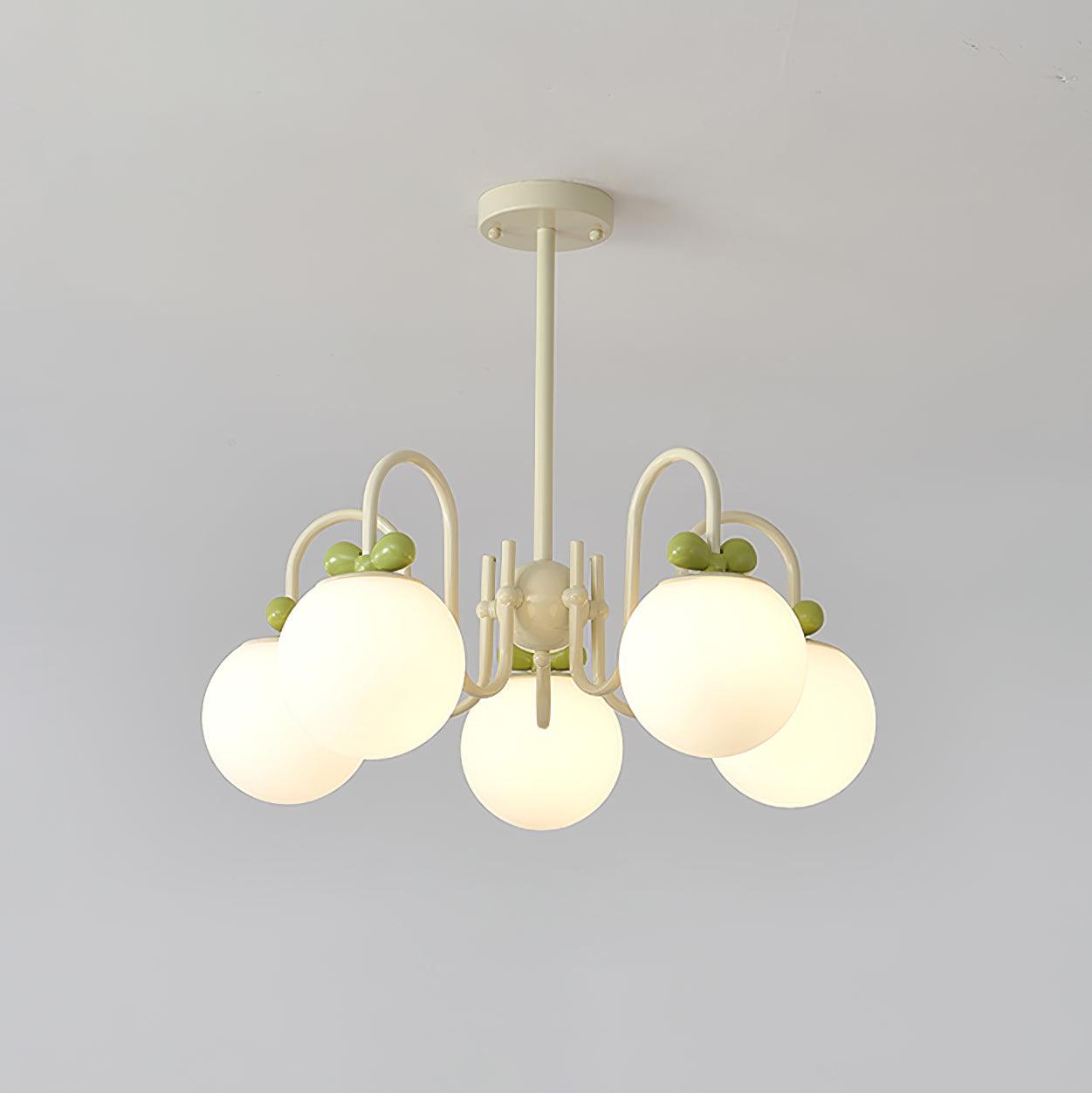 Cherry Lustre Globe Dépoli Branches Crème - Neutralighting