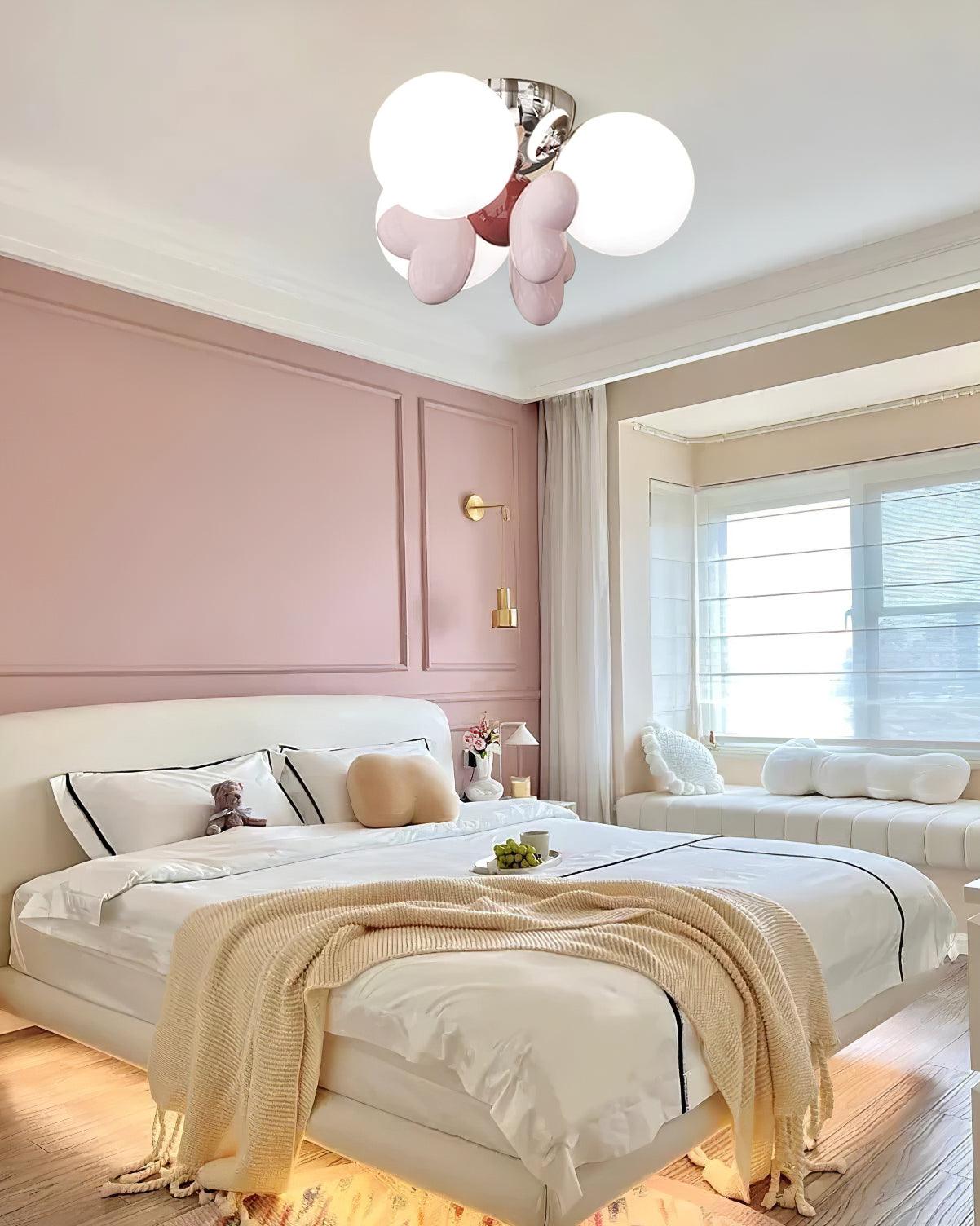 Nica Plafonnier Crème Globe Groupe Moderne Chambre - Neutralighting