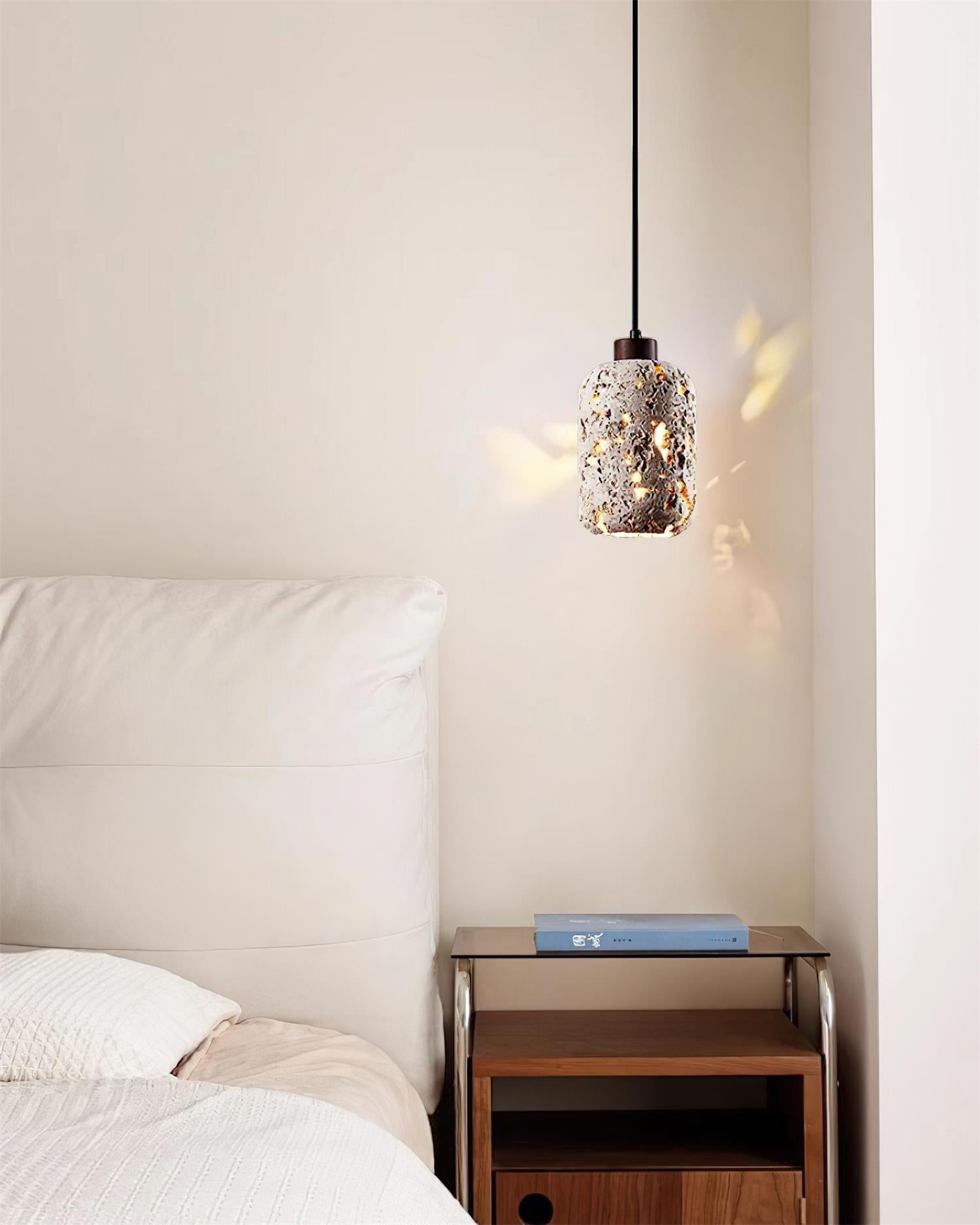 Eryno Lampe Suspension en Béton et Travertin - Neutralighting