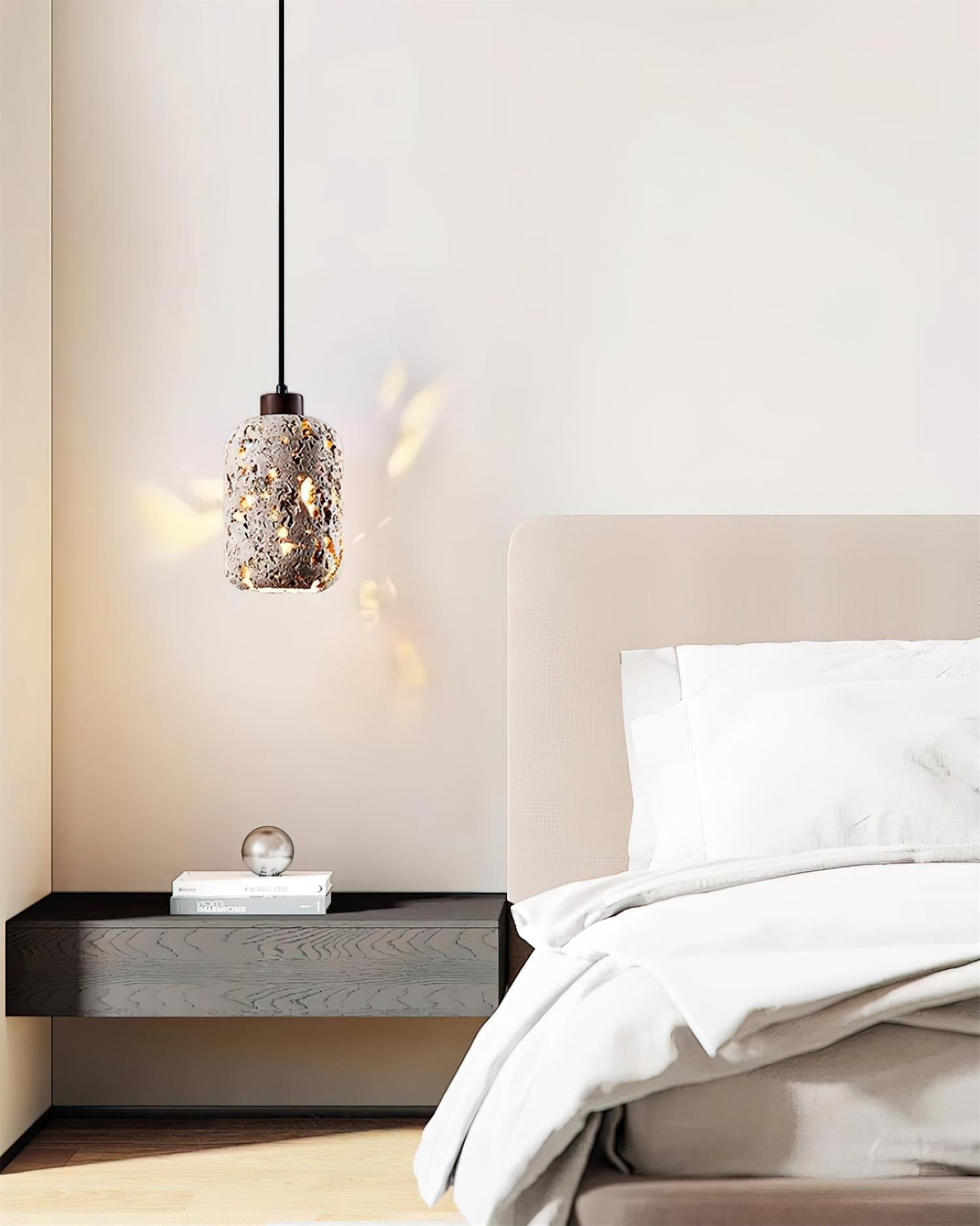 Eryno Lampe Suspension en Béton et Travertin - Neutralighting