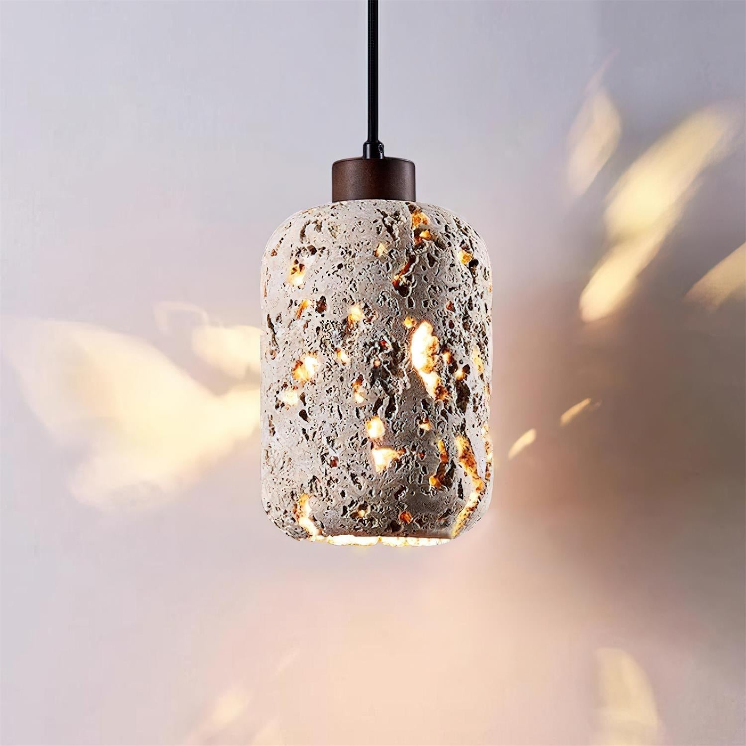 Eryno Lampe Suspension en Béton et Travertin - Neutralighting