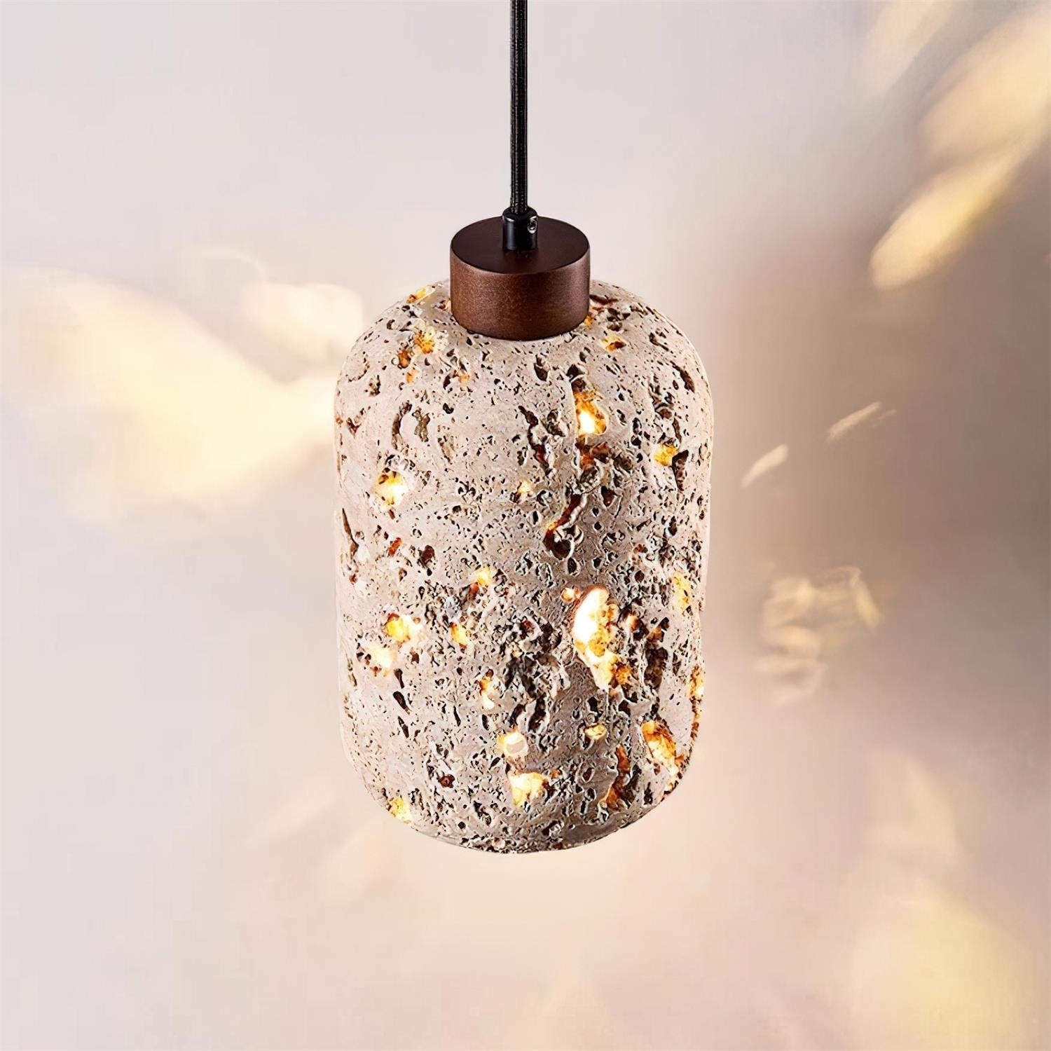 Eryno Lampe Suspension en Béton et Travertin - Neutralighting