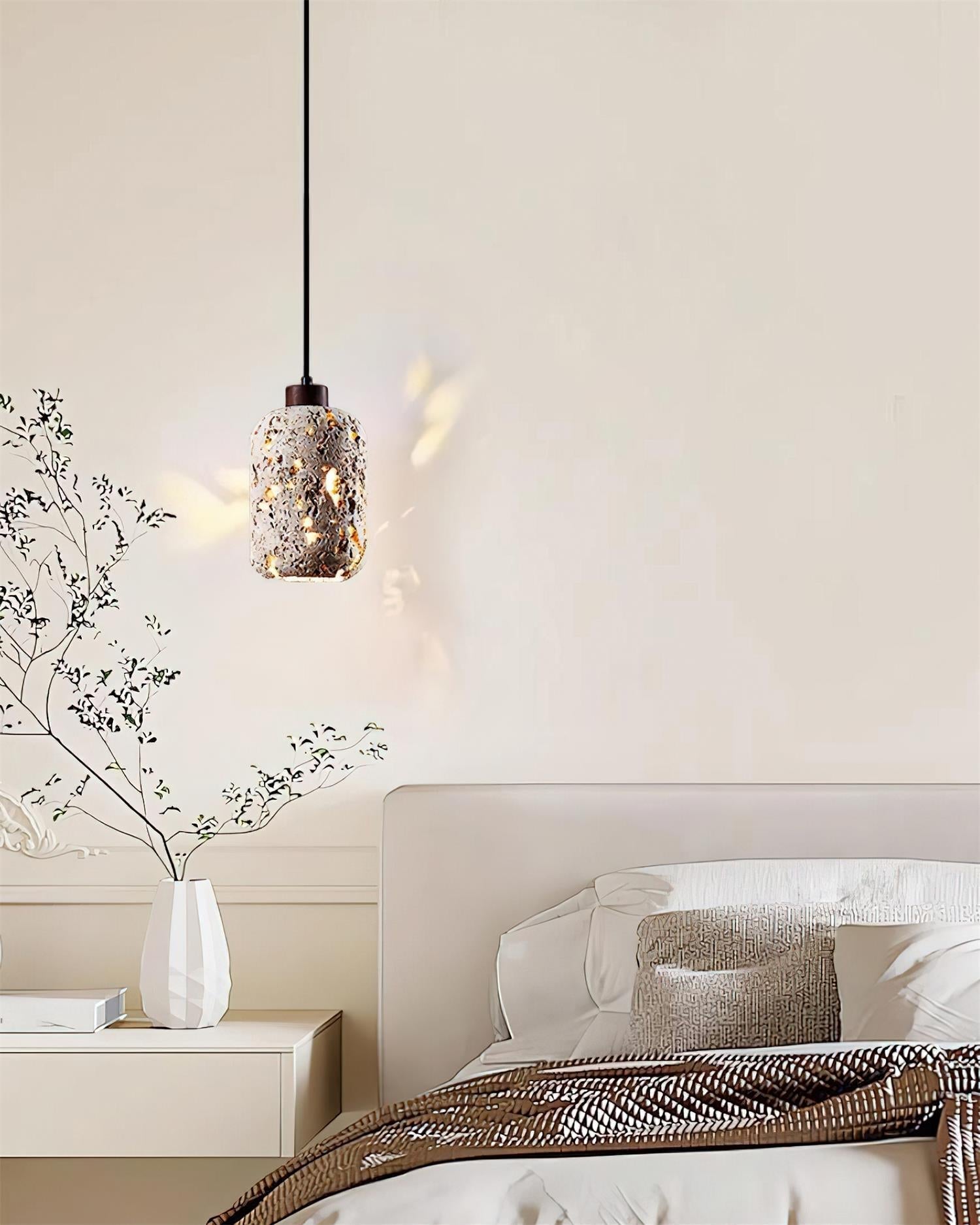 Eryno Lampe Suspension en Béton et Travertin - Neutralighting