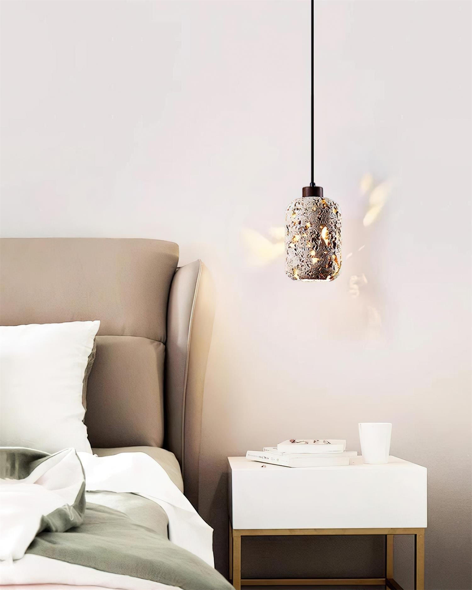 Eryno Lampe Suspension en Béton et Travertin - Neutralighting