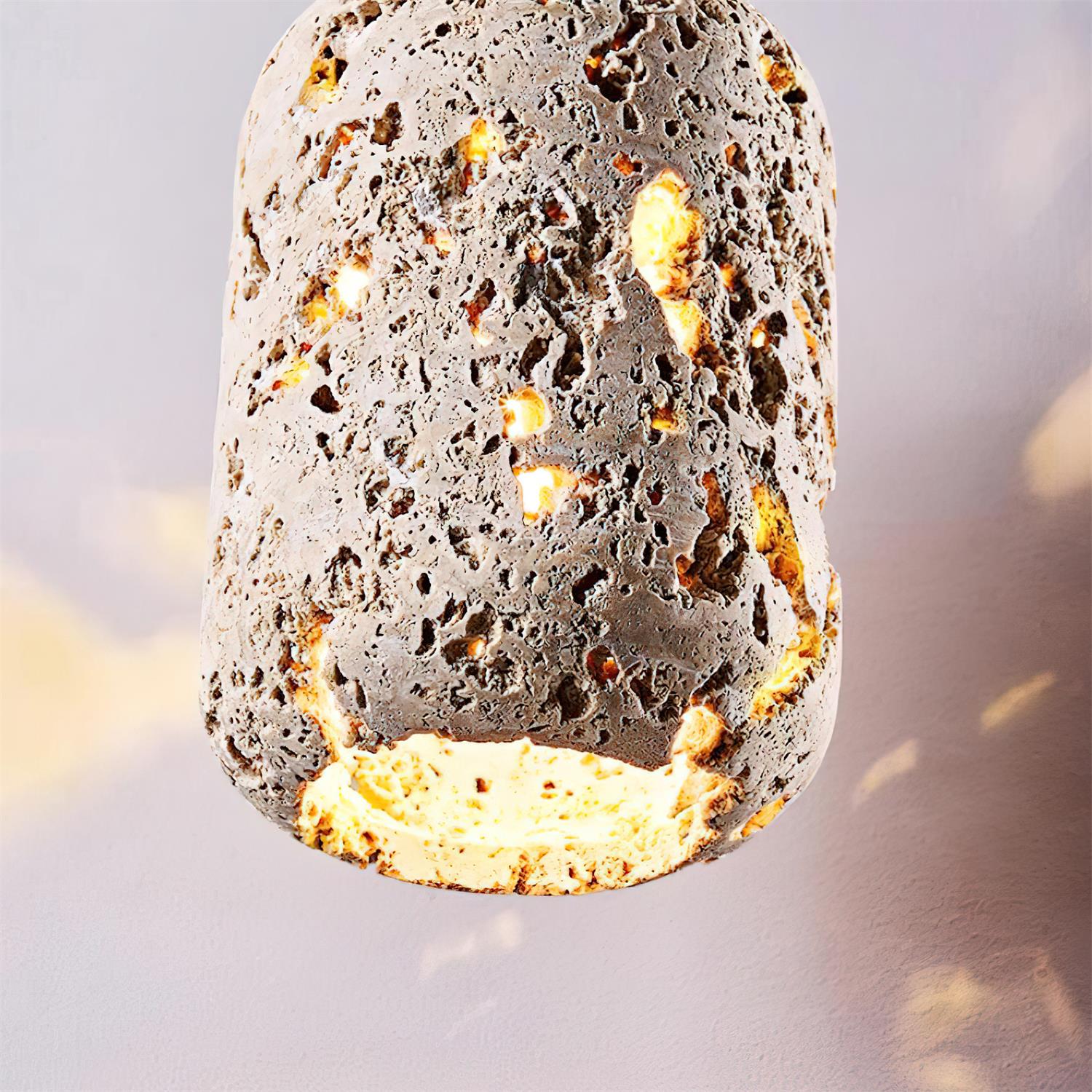 Eryno Lampe Suspension en Béton et Travertin - Neutralighting