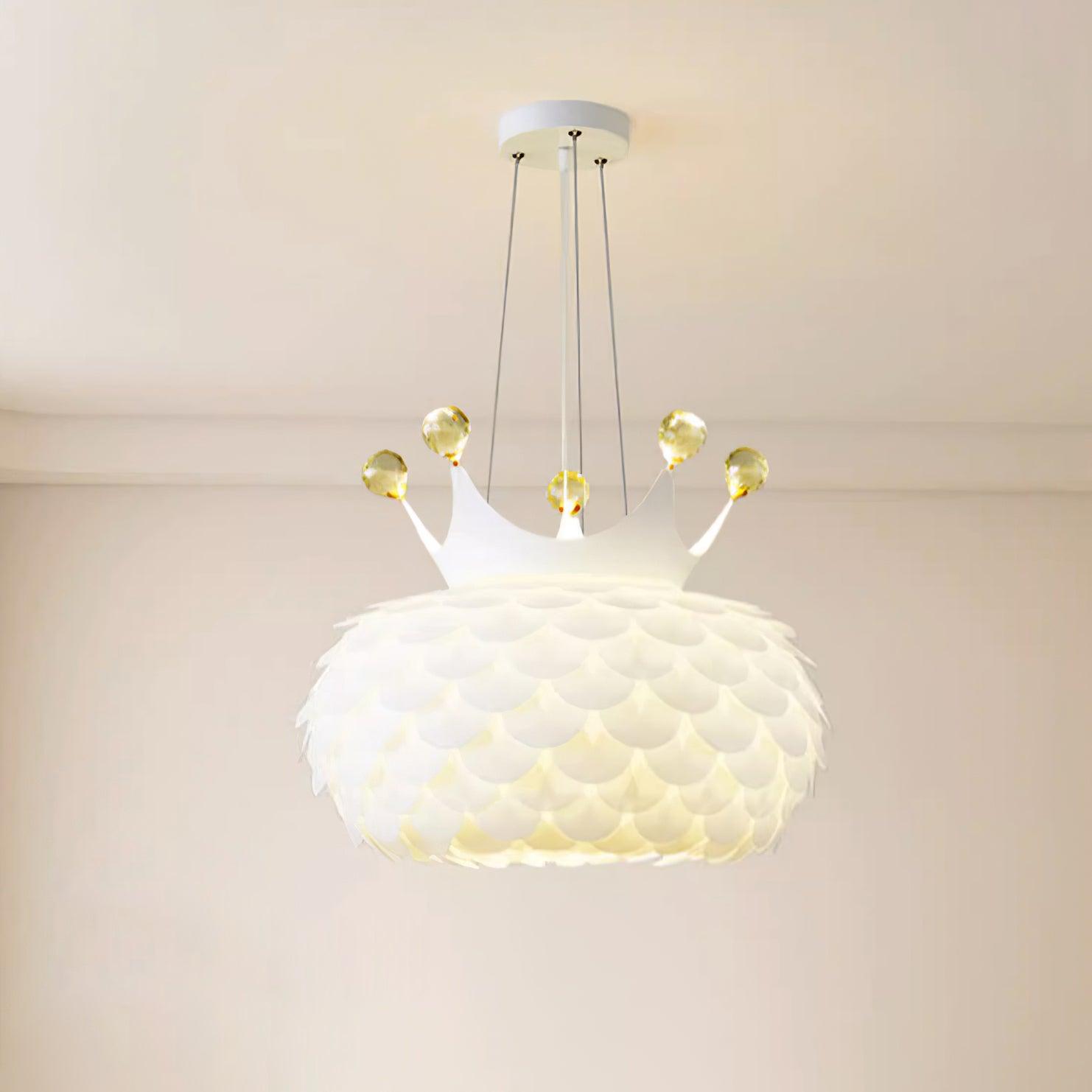 Crown Pendant Lamp Crystal Scallop Glam - Letslighting
