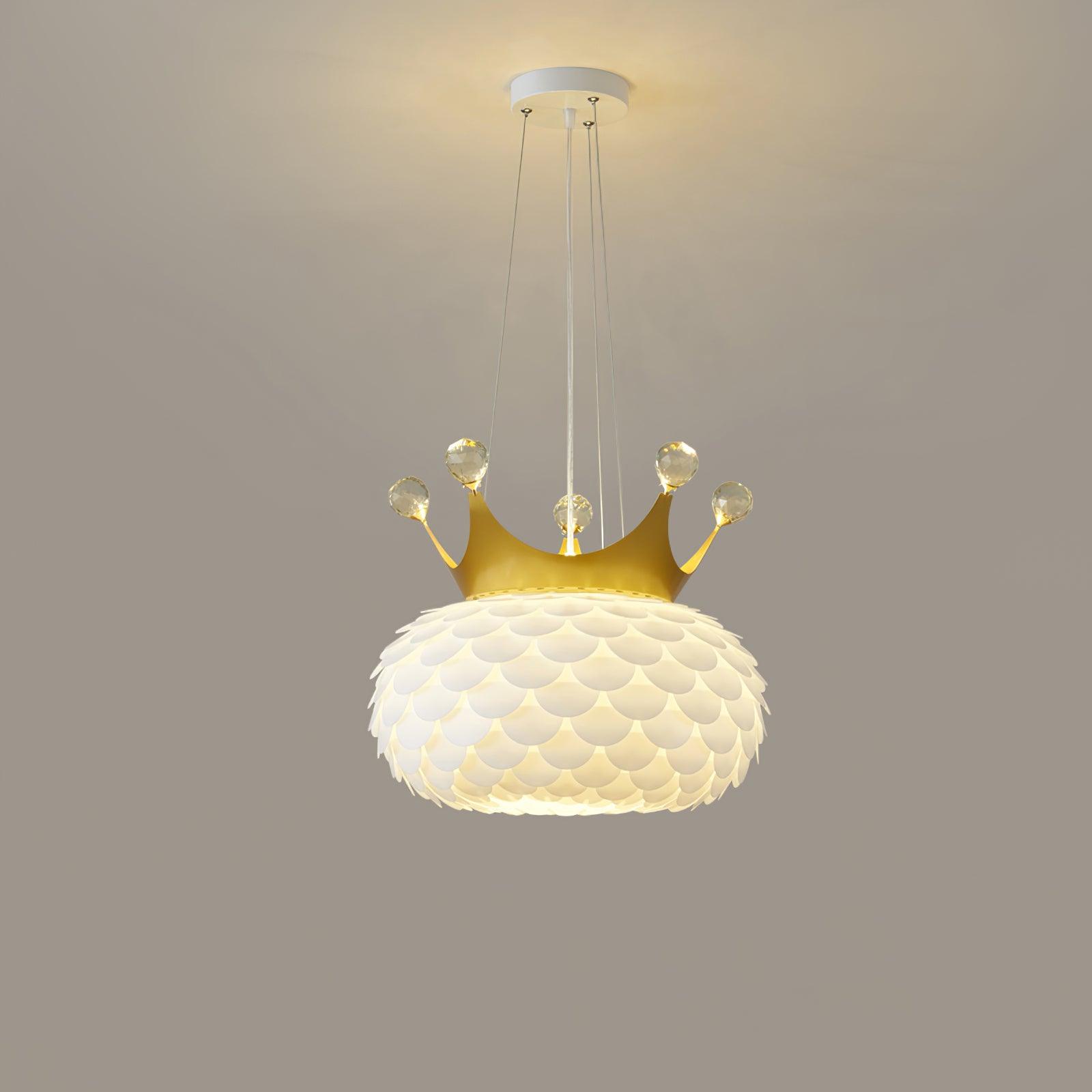 Crown Pendant Lamp Crystal Scallop Glam - Letslighting