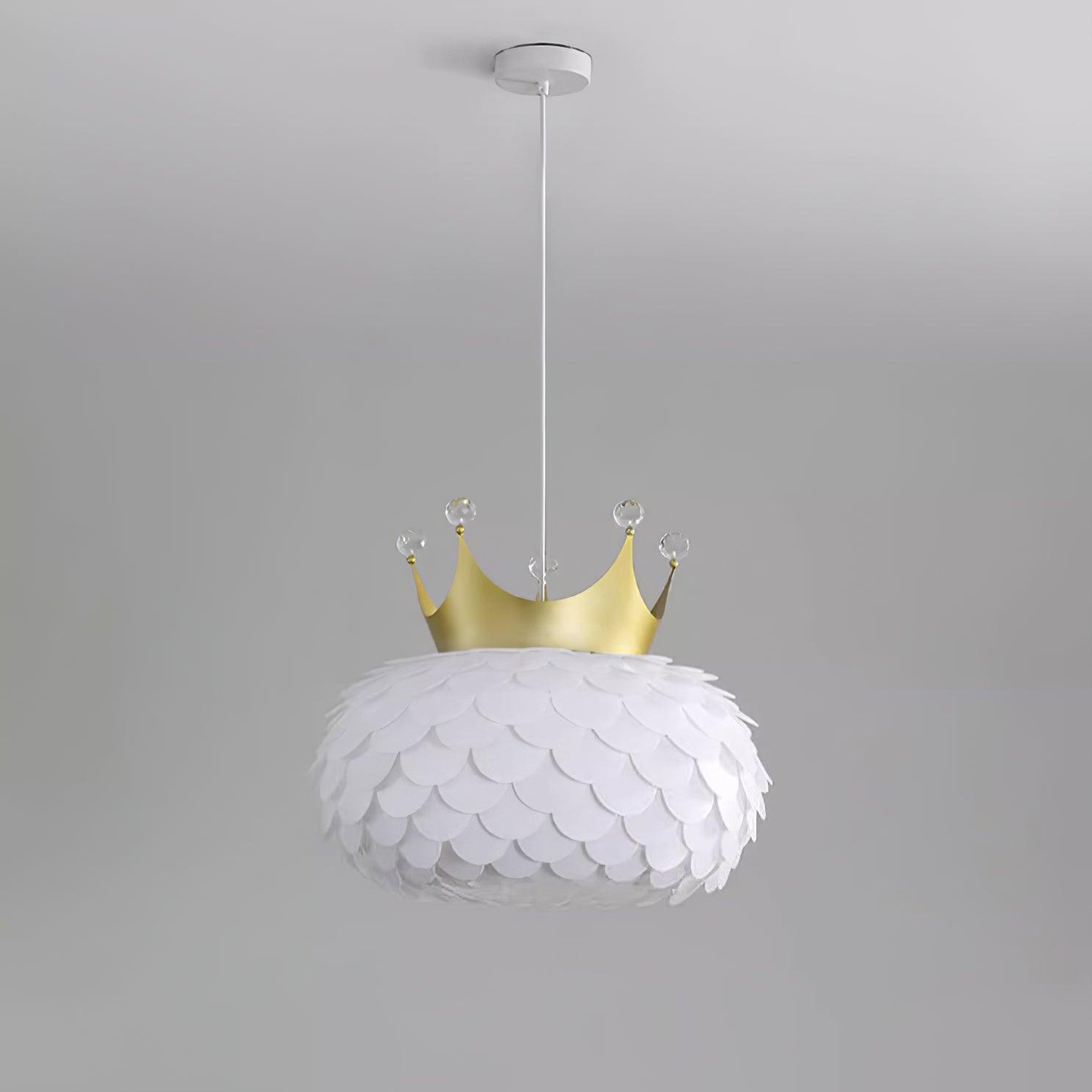 Crown Pendant Lamp Crystal Scallop Glam - Letslighting