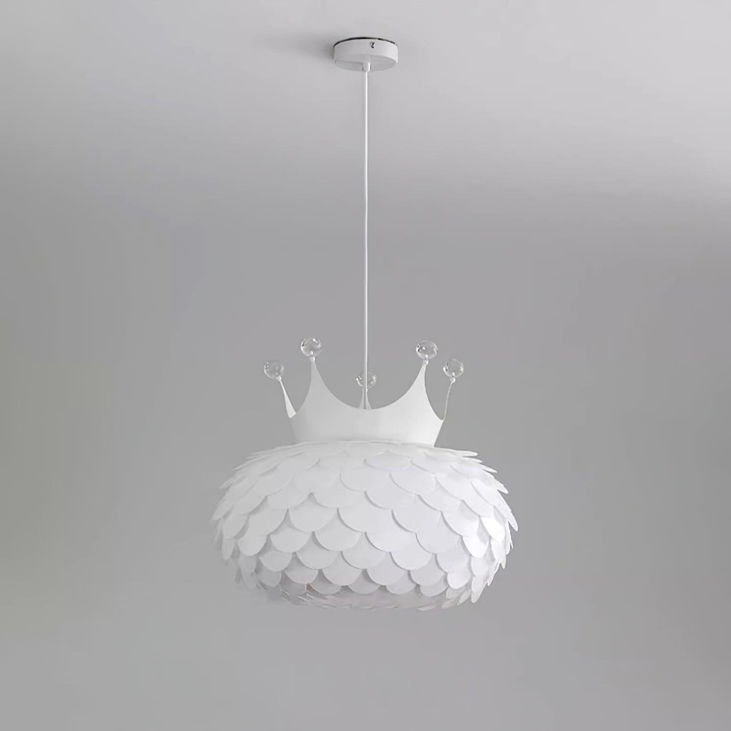 Crown Pendant Lamp Crystal Scallop Glam - Letslighting