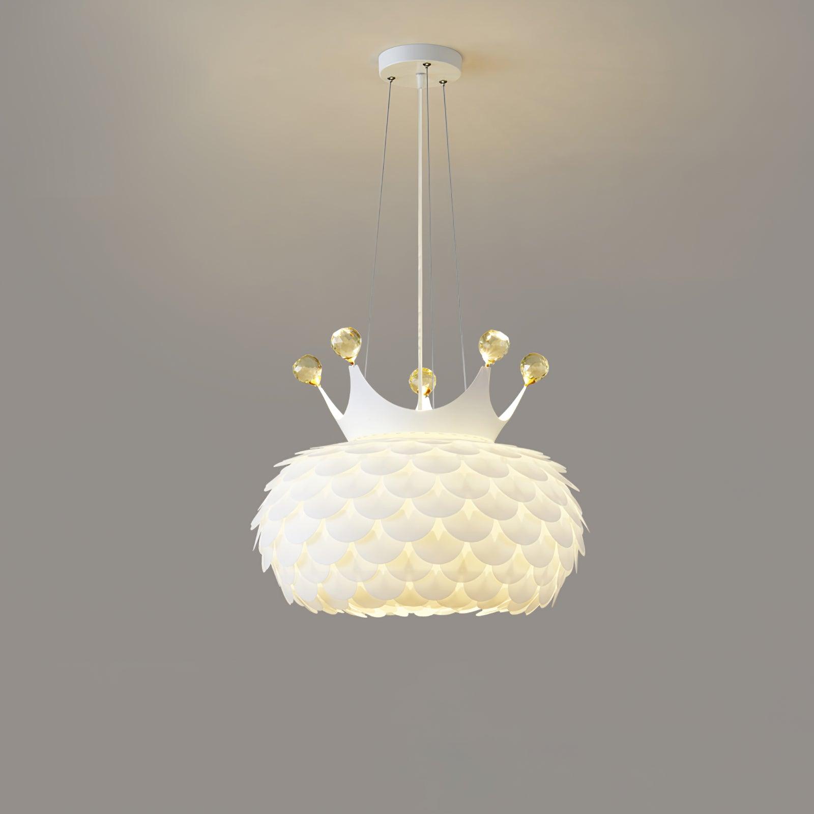 Crown Pendant Lamp Crystal Scallop Glam - Letslighting