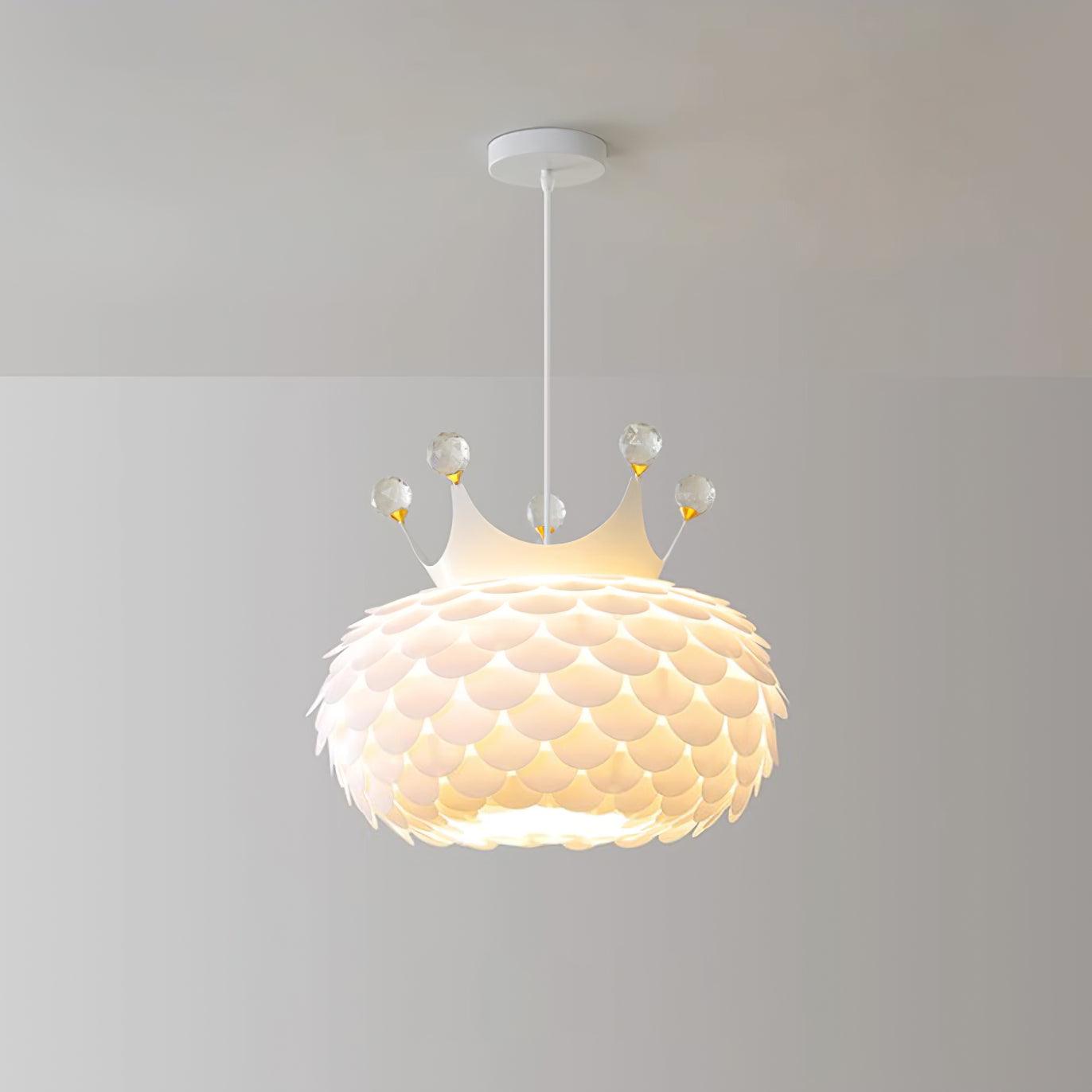 Crown Pendant Lamp Crystal Scallop Glam - Letslighting