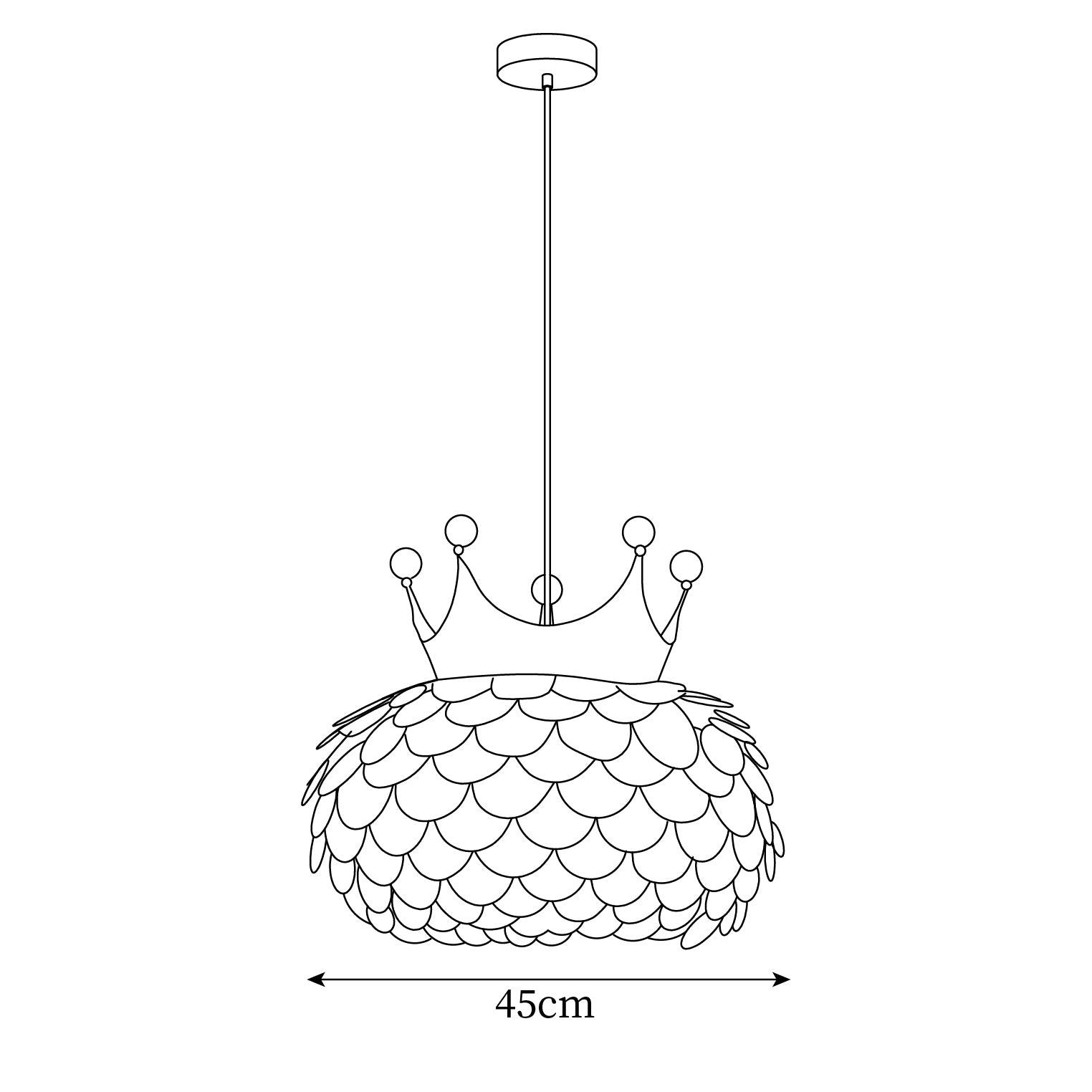 Crown Pendant Lamp Crystal Scallop Glam - Letslighting