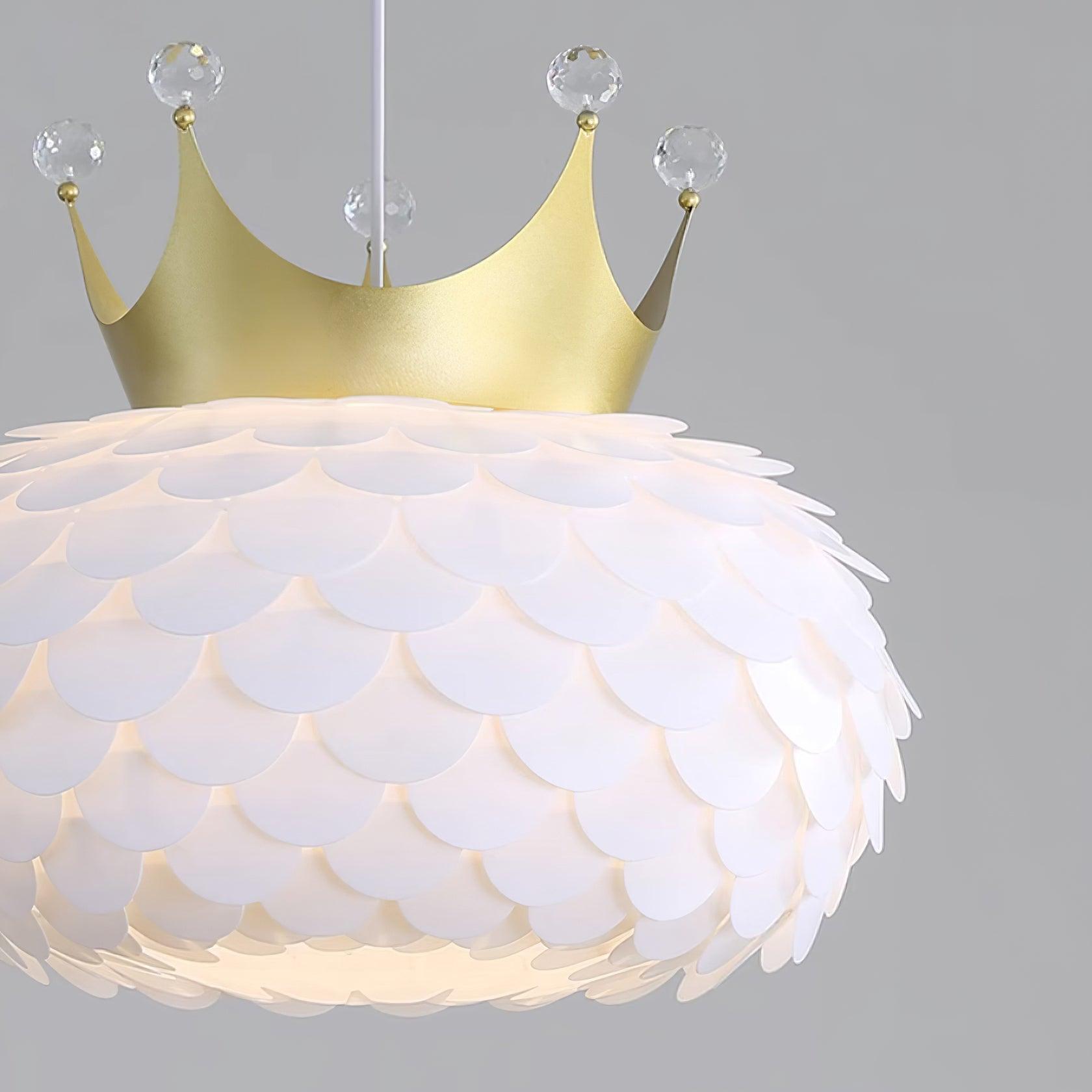 Crown Pendant Lamp Crystal Scallop Glam - Letslighting
