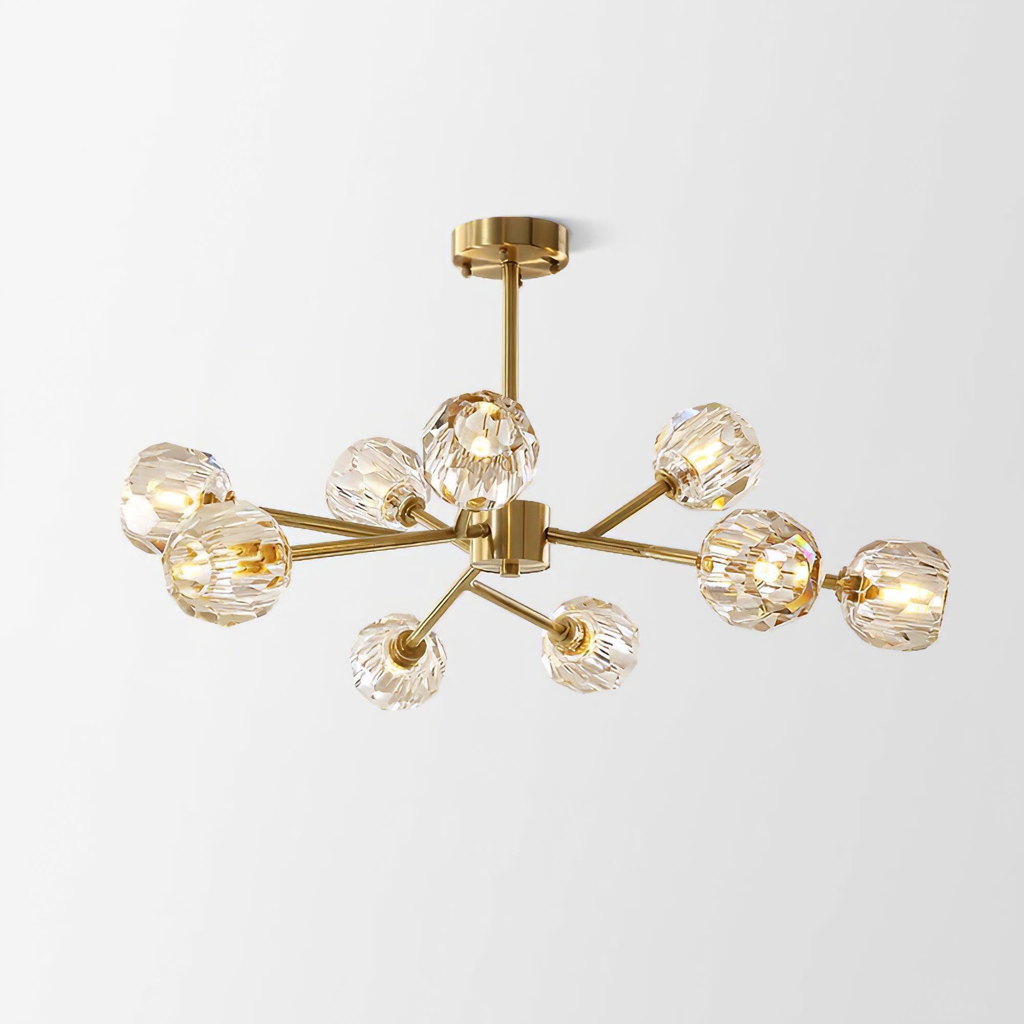 Crystal Lustre Boule Laiton Noir Facetté - Neutralighting