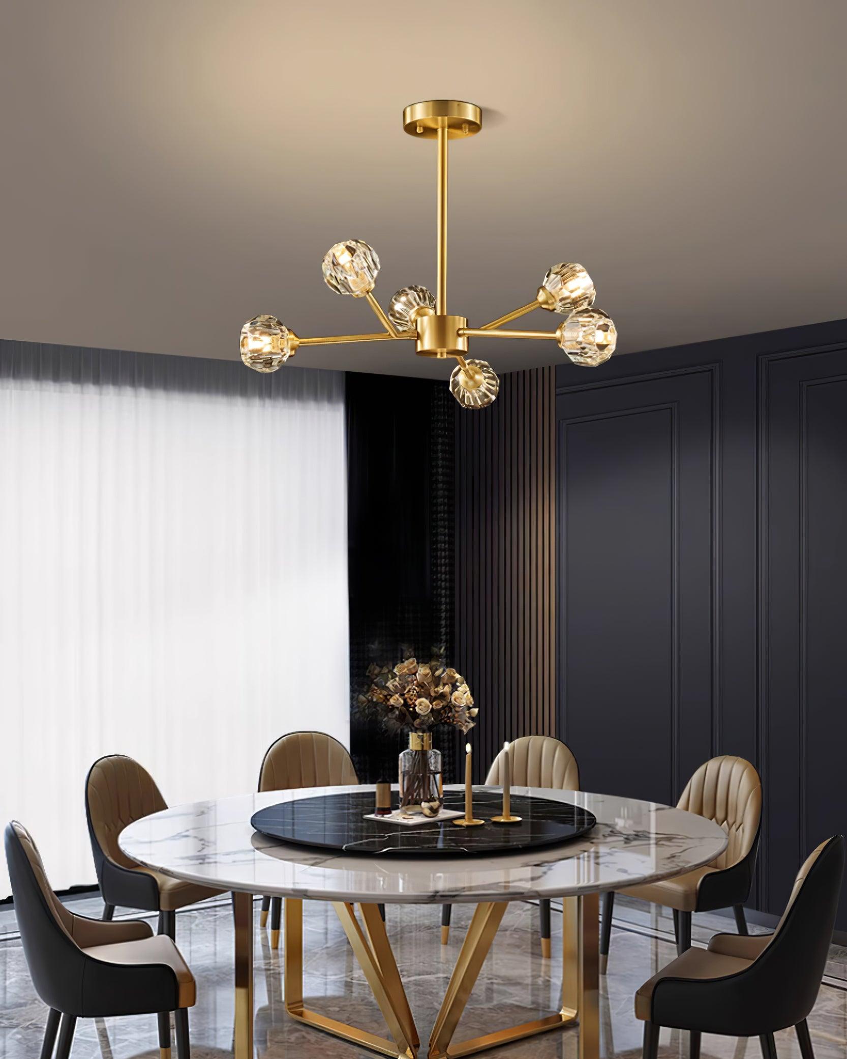 Crystal Lustre Boule Laiton Noir Facetté - Neutralighting