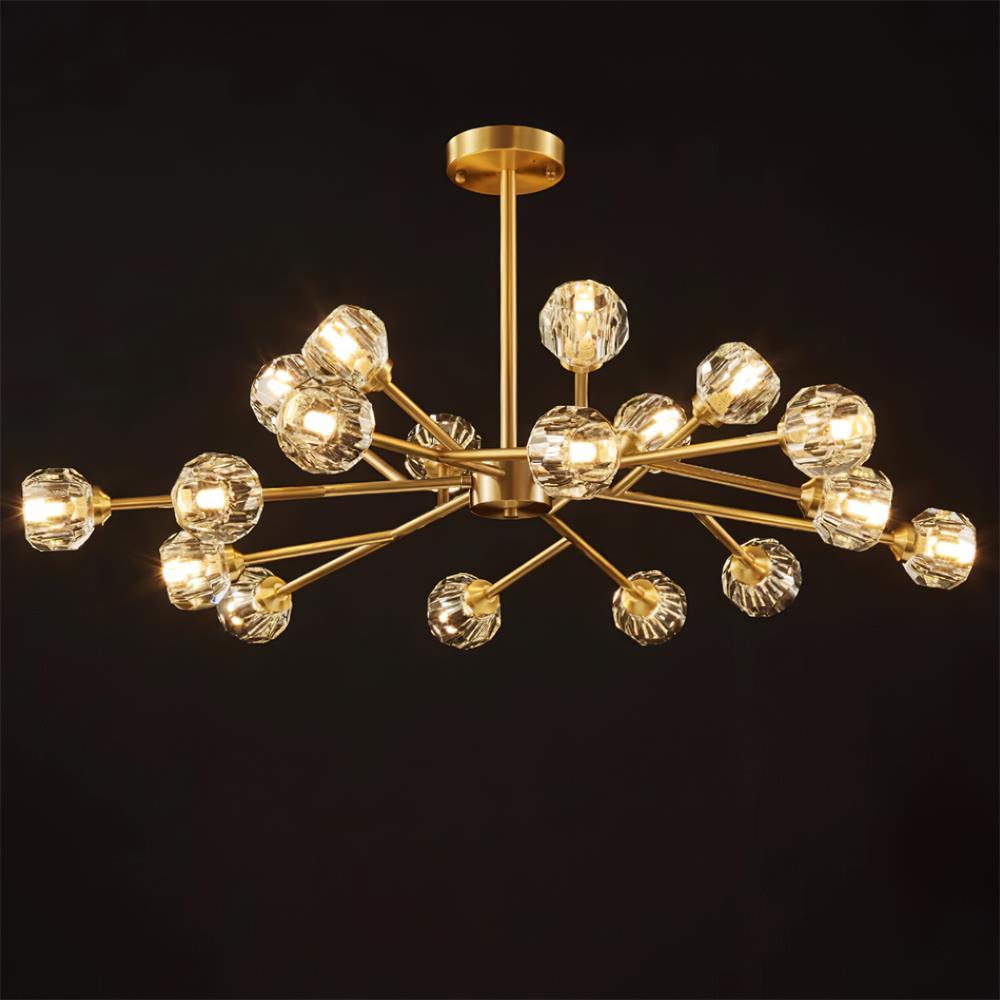 Crystal Lustre Boule Laiton Noir Facetté - Neutralighting