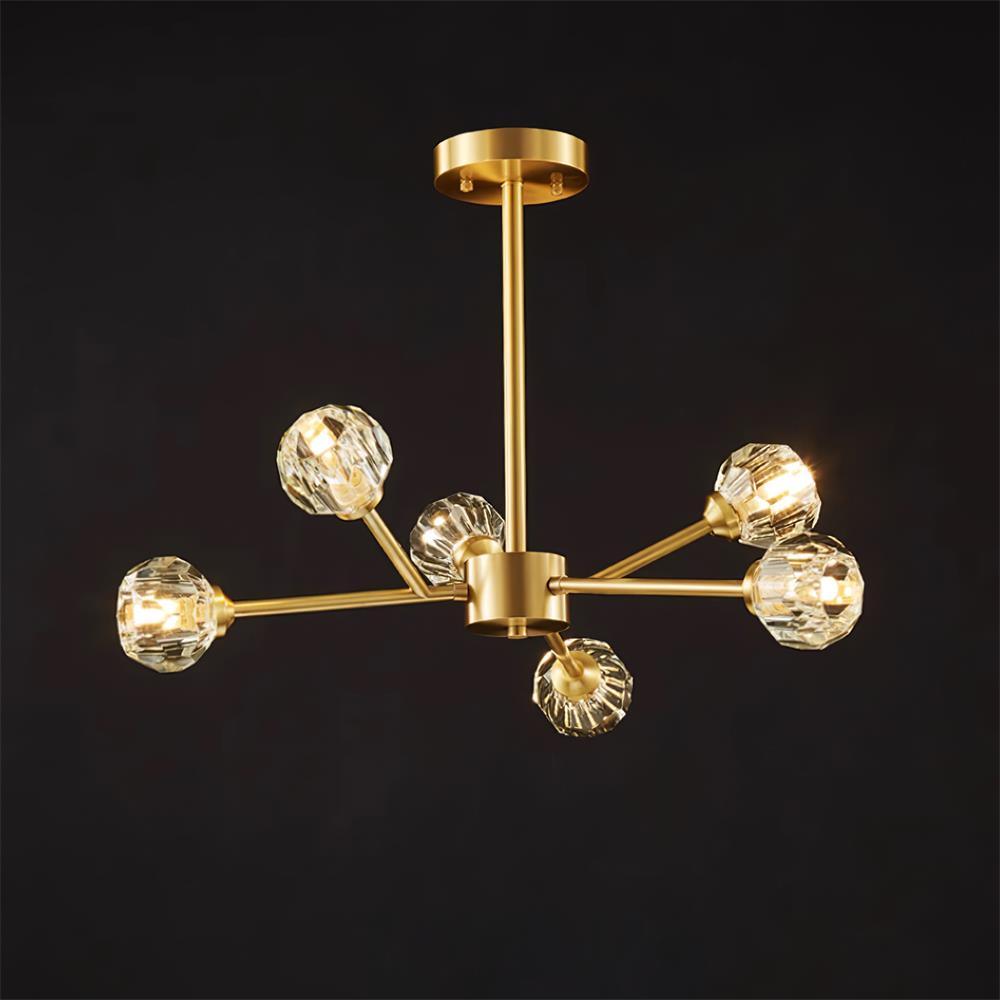 Crystal Lustre Boule Laiton Noir Facetté - Neutralighting