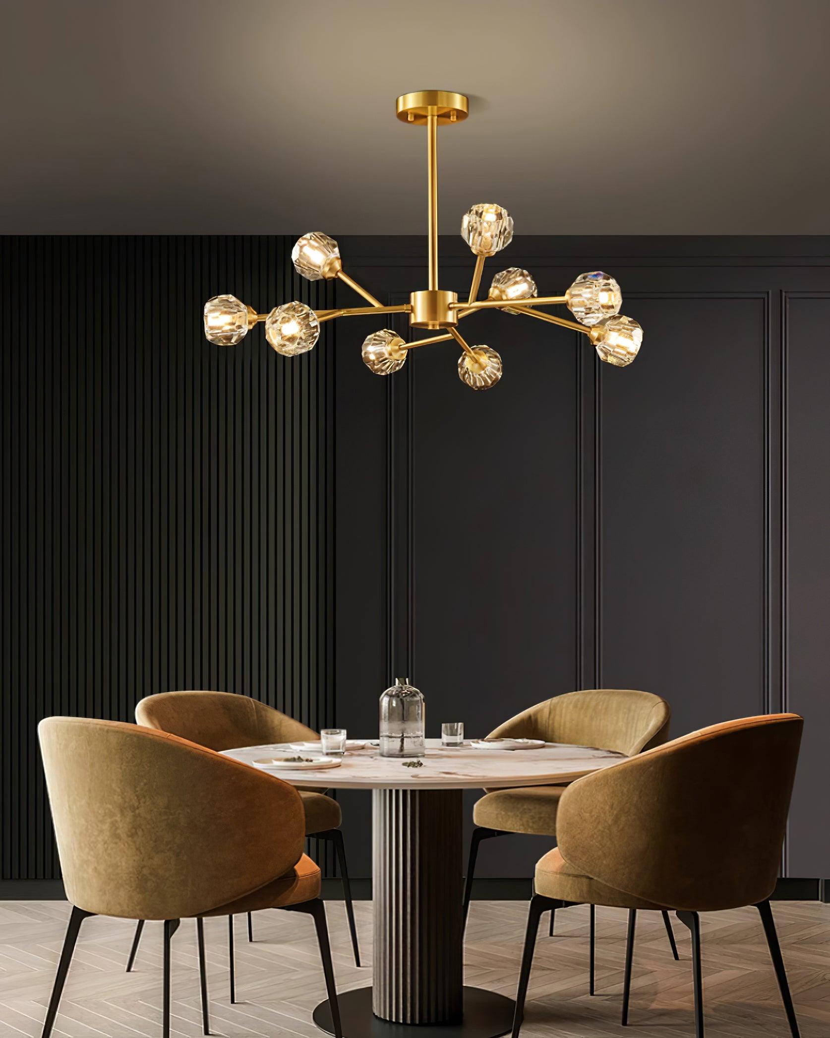 Crystal Lustre Boule Laiton Noir Facetté - Neutralighting