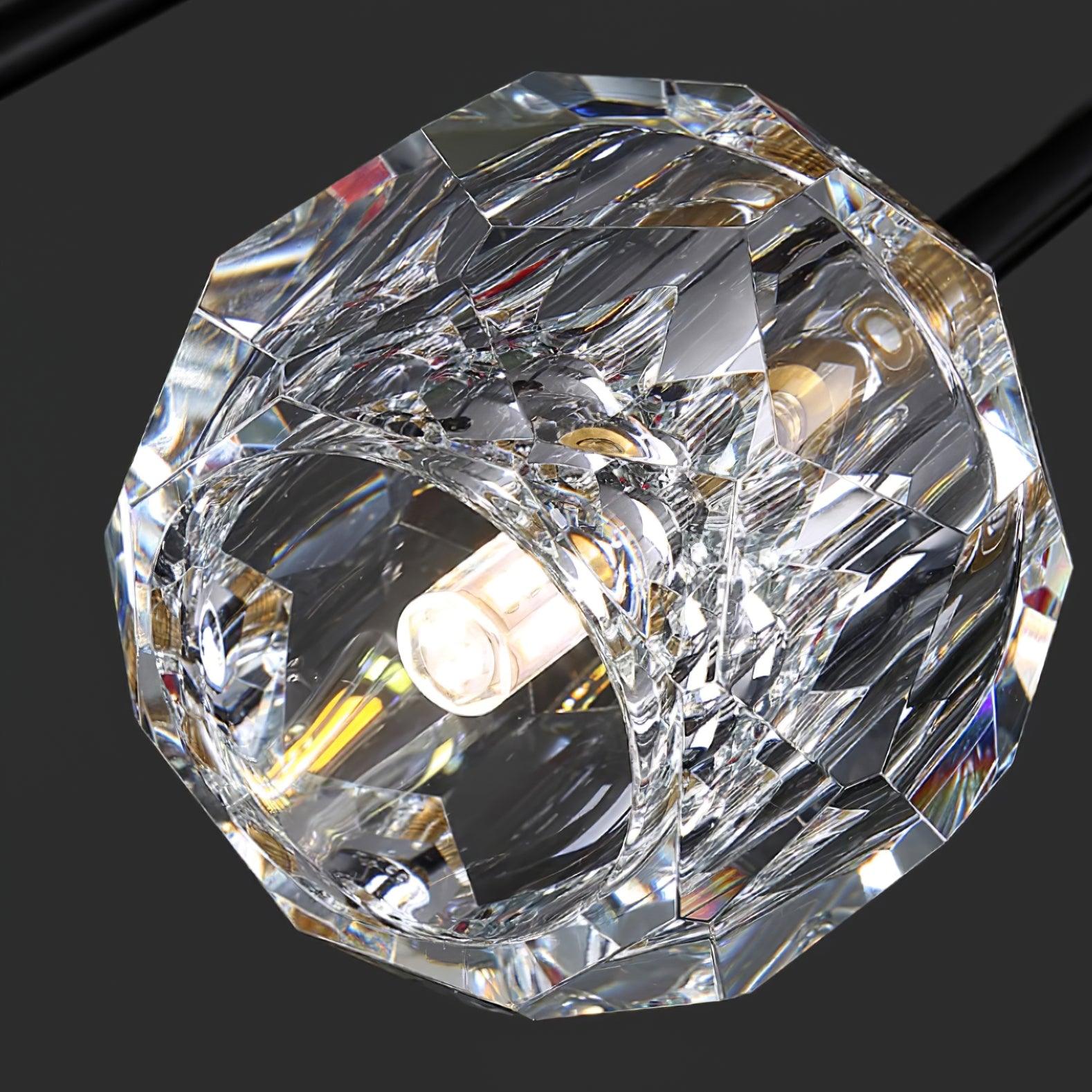 Crystal Lustre Boule Laiton Noir Facetté - Neutralighting