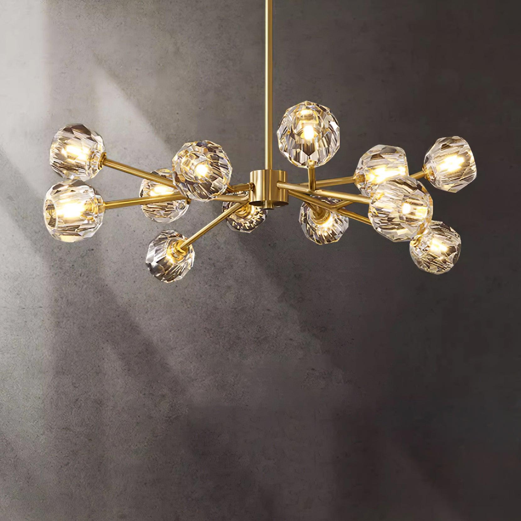 Crystal Lustre Boule Laiton Noir Facetté - Neutralighting