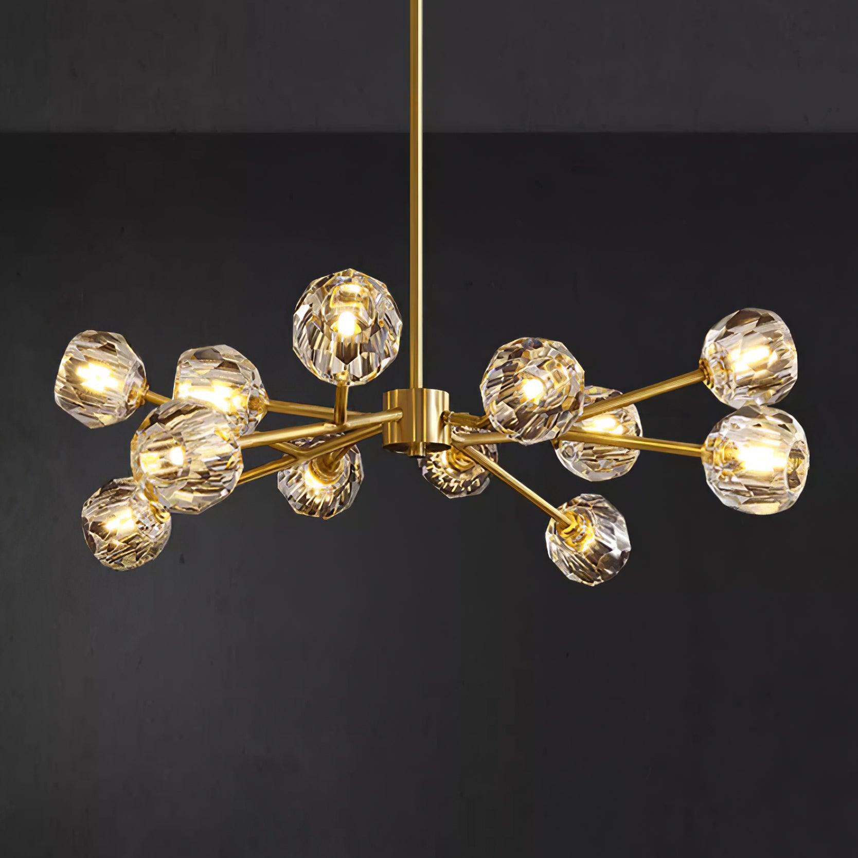 Crystal Lustre Boule Laiton Noir Facetté - Neutralighting