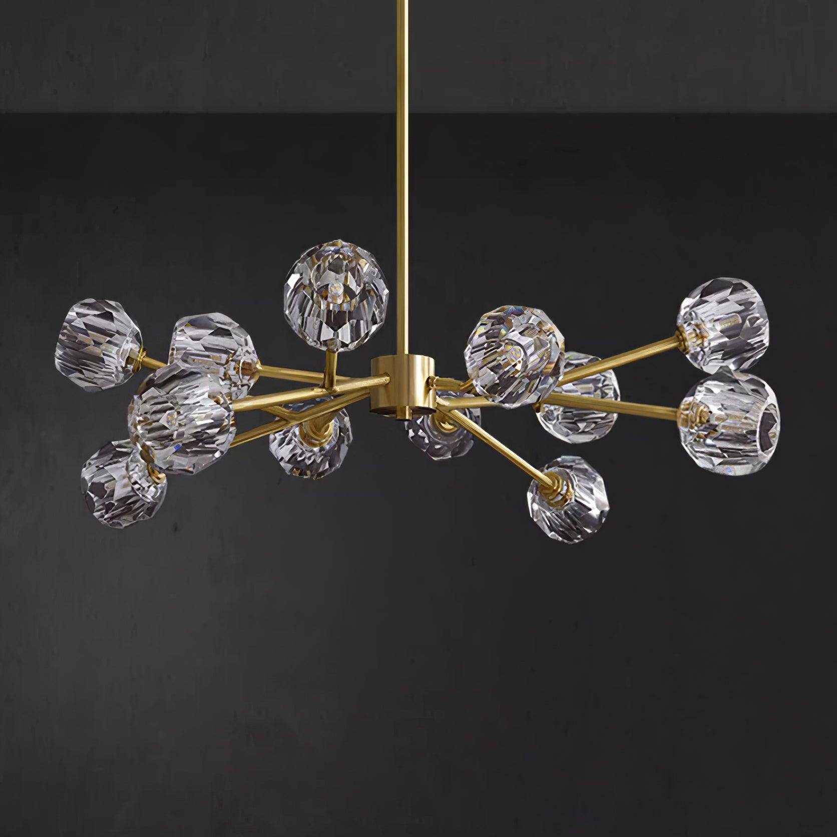 Crystal Lustre Boule Laiton Noir Facetté - Neutralighting