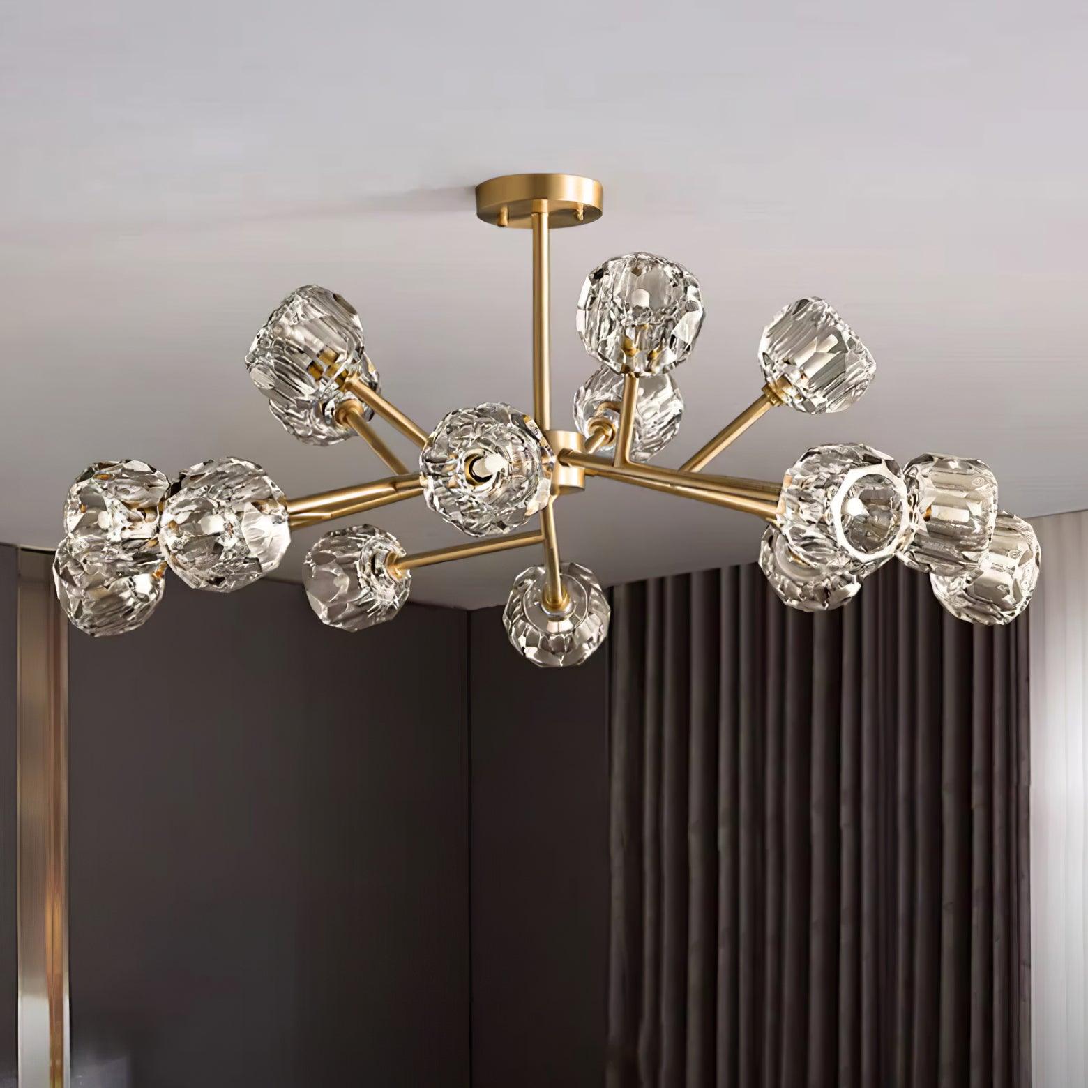 Crystal Lustre Boule Laiton Noir Facetté - Neutralighting