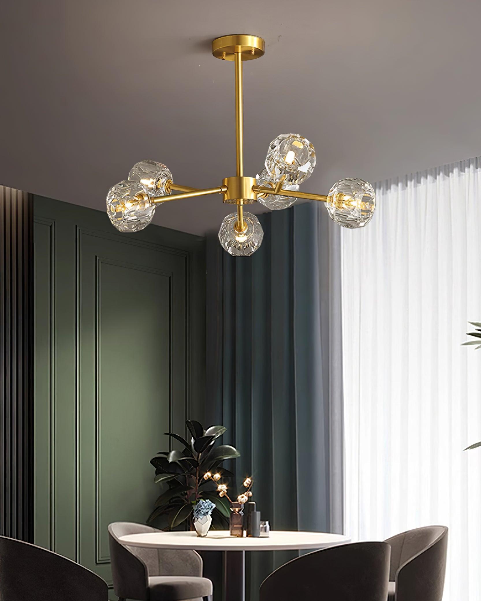 Crystal Lustre Boule Laiton Noir Facetté - Neutralighting