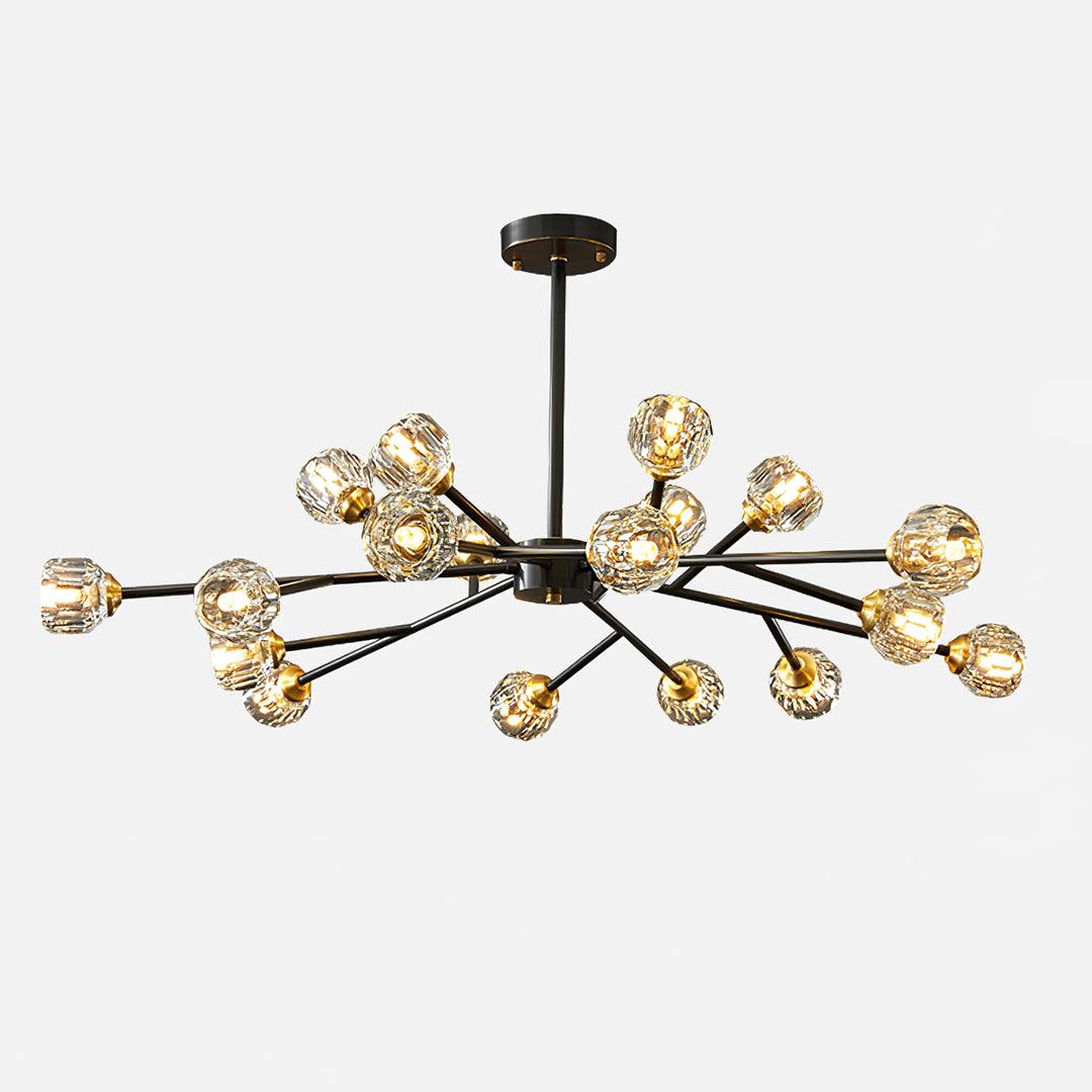 Crystal Lustre Boule Laiton Noir Facetté - Neutralighting