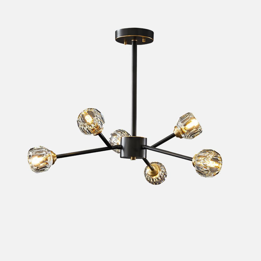 Crystal Lustre Boule Laiton Noir Facetté - Neutralighting