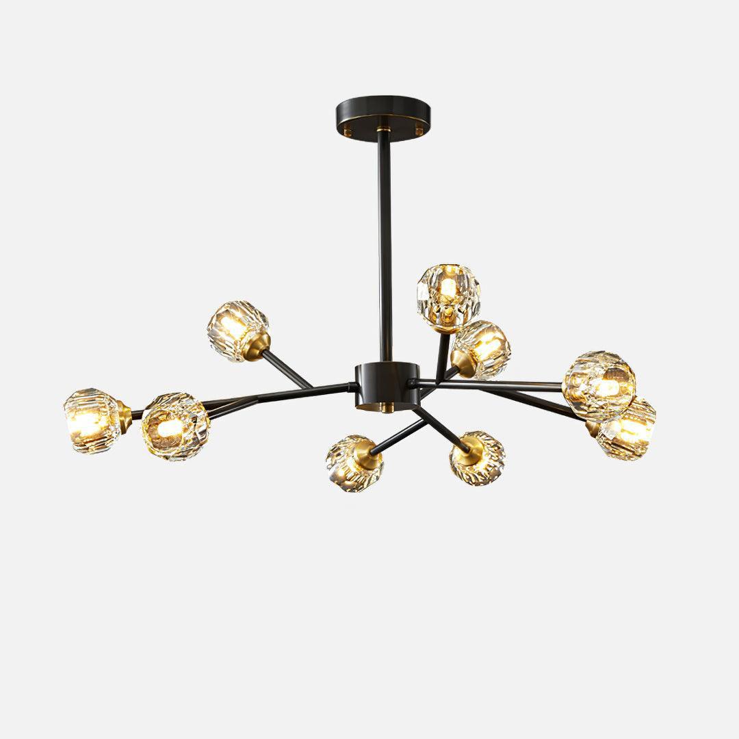 Crystal Lustre Boule Laiton Noir Facetté - Neutralighting