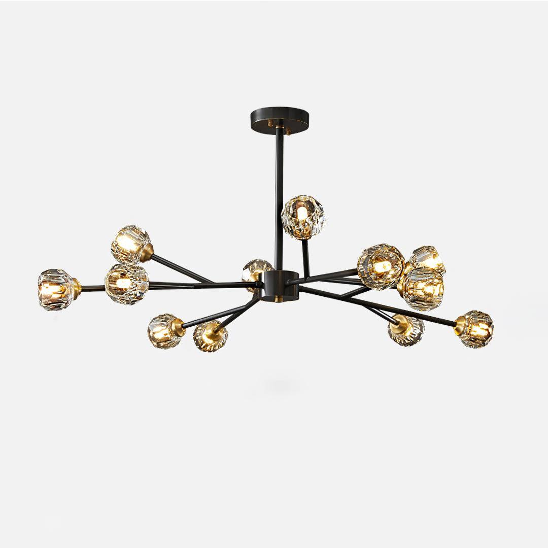 Crystal Lustre Boule Laiton Noir Facetté - Neutralighting