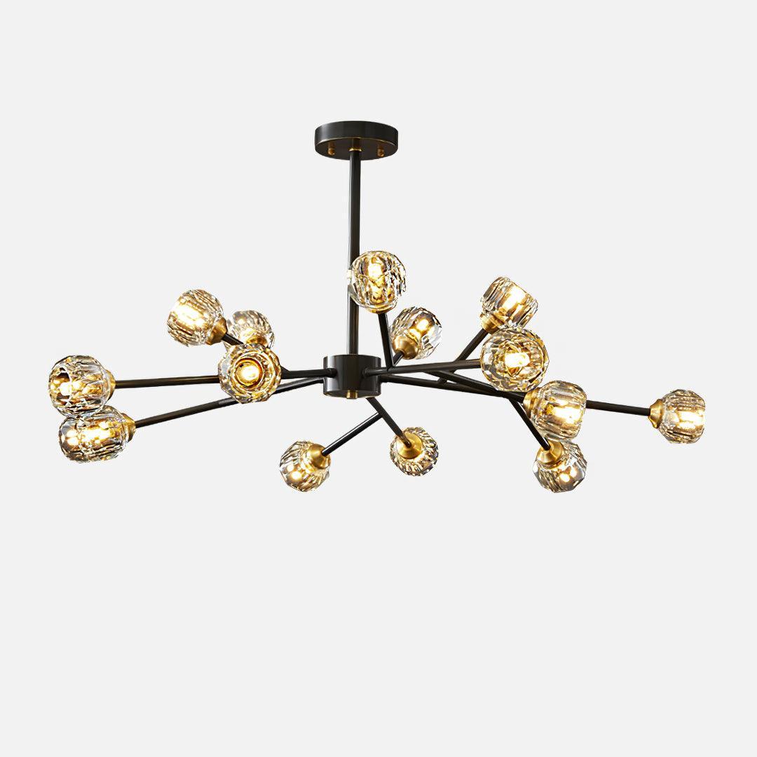 Crystal Lustre Boule Laiton Noir Facetté - Neutralighting