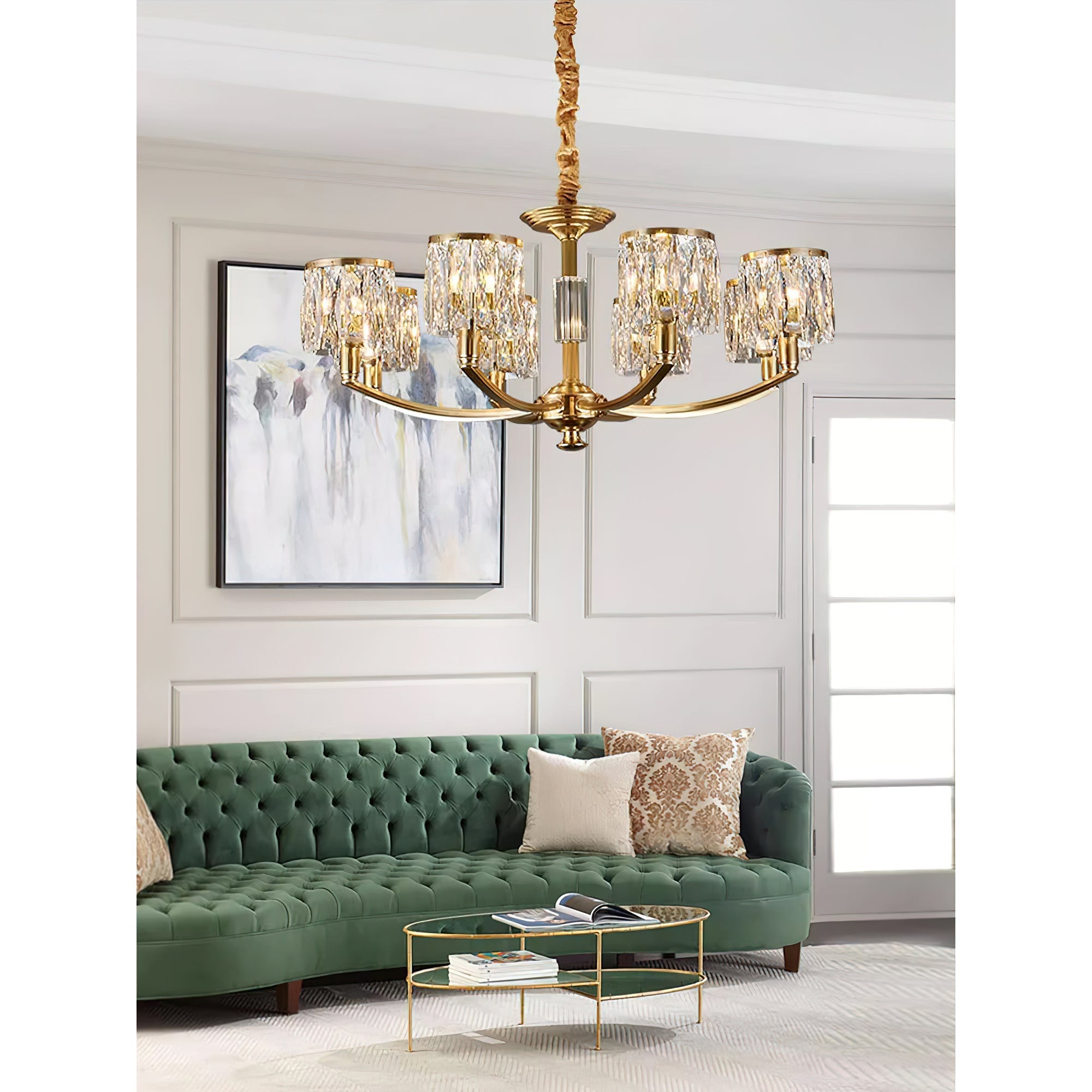 Amber Lustre En Cristal Et Laiton à Colonne De Créativité Individuelle - Neutralighting