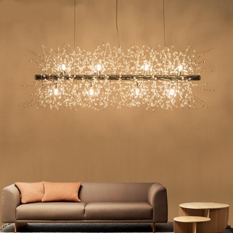 Lustra Lustre Laiton Linéaire Cristal Branche - Neutralighting