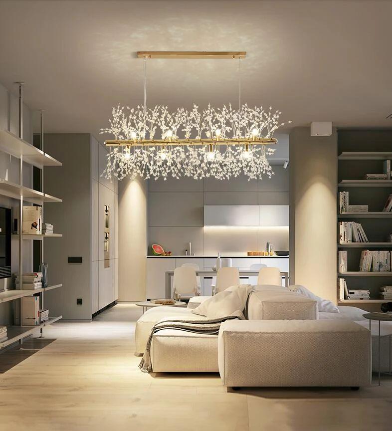 Lustra Lustre Laiton Linéaire Cristal Branche - Neutralighting