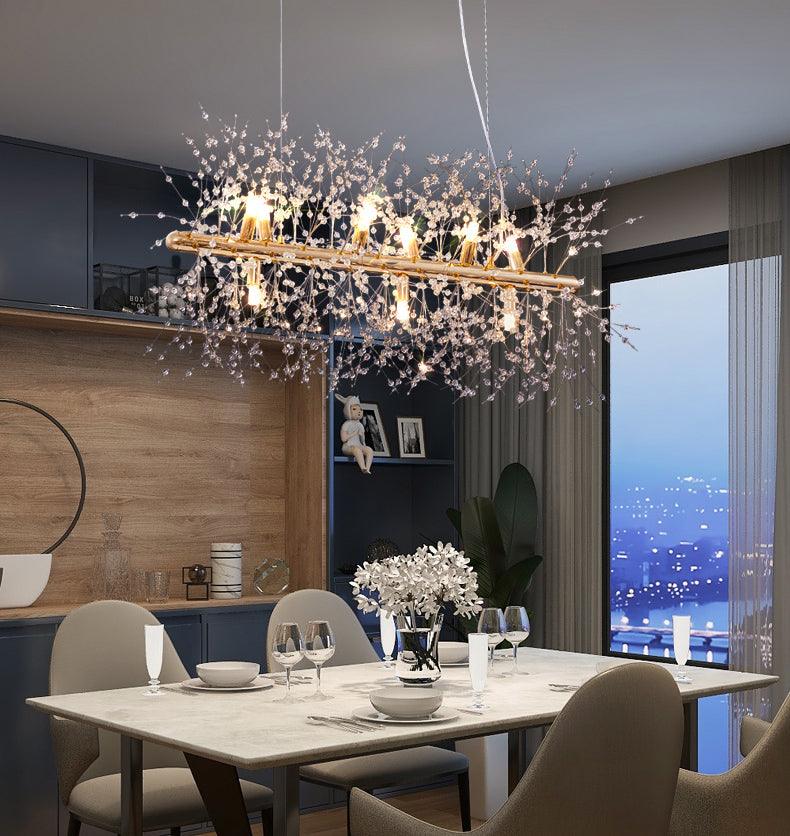 Lustra Lustre Laiton Linéaire Cristal Branche - Neutralighting