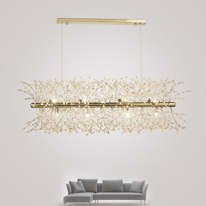 Lustra Lustre Laiton Linéaire Cristal Branche - Neutralighting