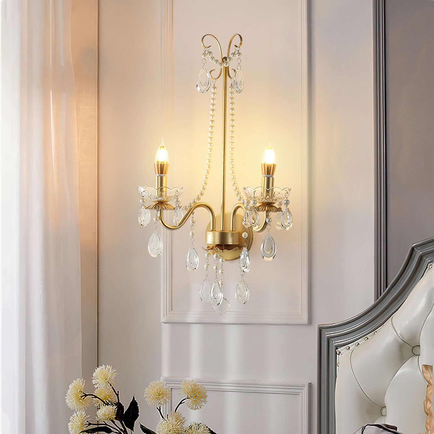 Nydoraris Applique Murale Cristal Chaîne de Perles Élégance - Neutralighting