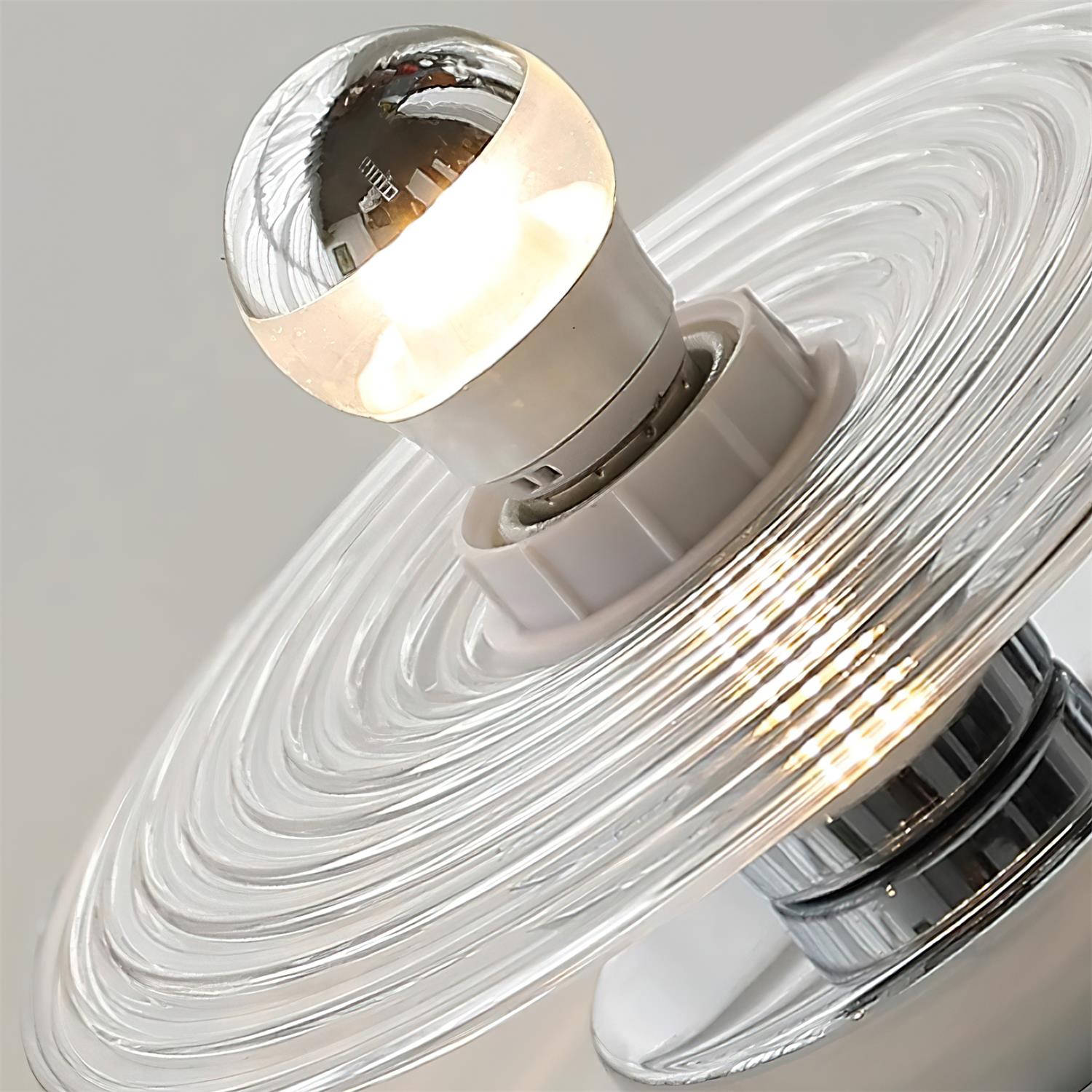 Curios Lumière de Plafond Spirale en verre Avec Base en Chrome - Neutralighting
