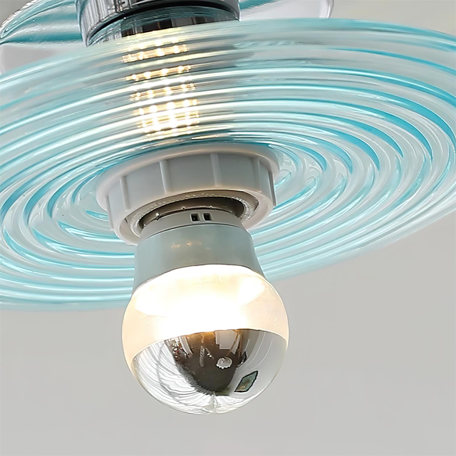 Curios Lumière de Plafond Spirale en verre Avec Base en Chrome - Neutralighting