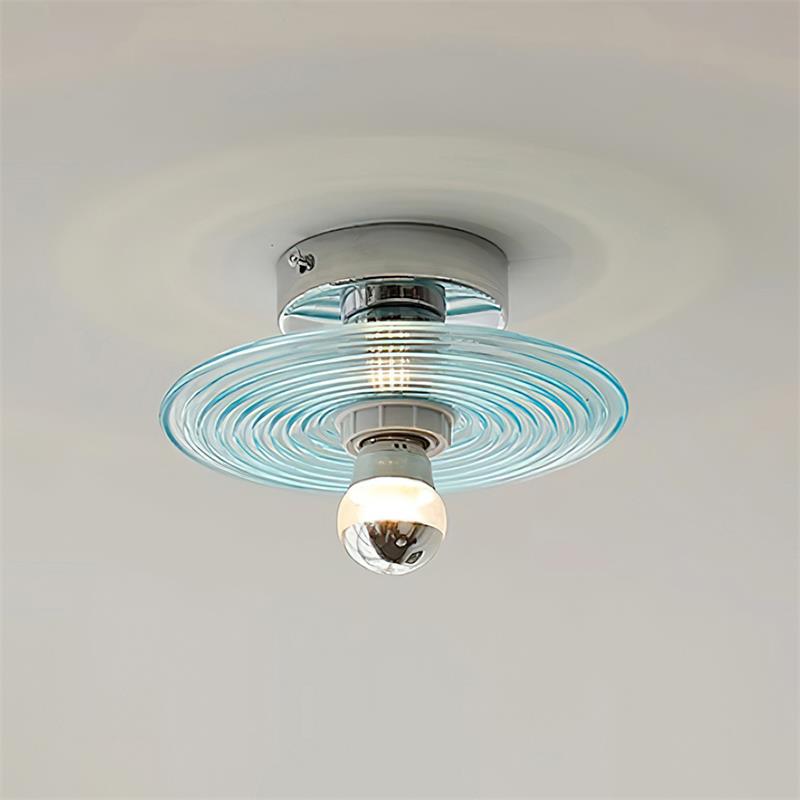 Curios Lumière de Plafond Spirale en verre Avec Base en Chrome - Neutralighting