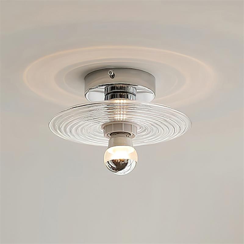 Curios Lumière de Plafond Spirale en verre Avec Base en Chrome - Neutralighting